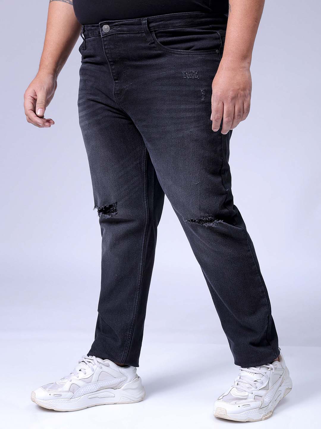 Men's Black Slim Fit Casual Jeans - Image 3