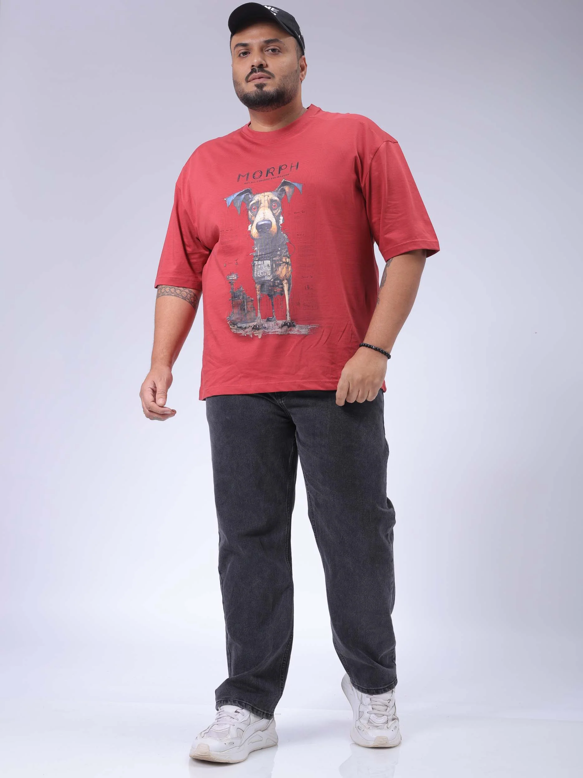 Men's Plus Size Black Vintage Straight Fit Solid Jeans - Image 5