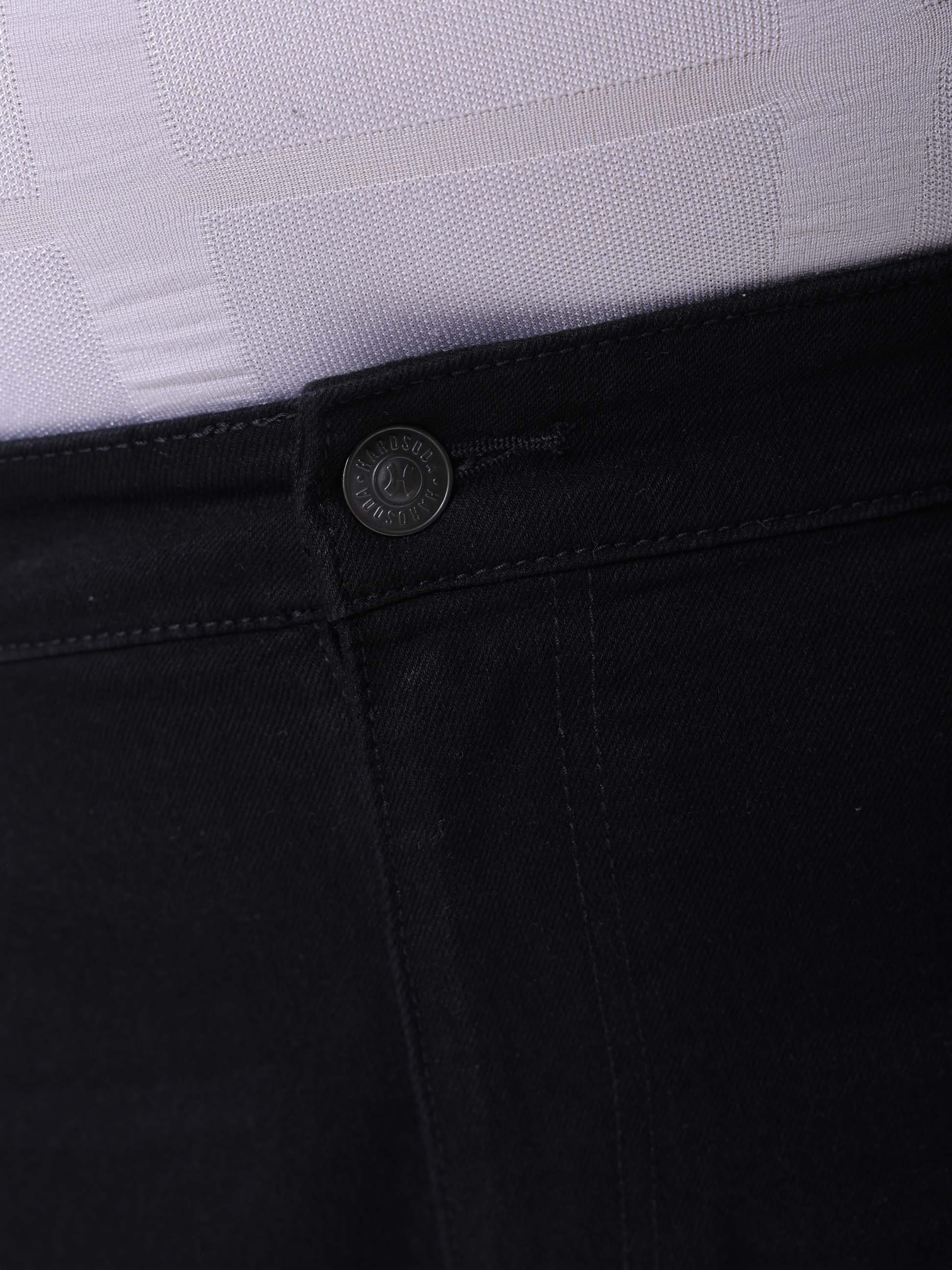 Men's Plus Size Black Vintage Straight Fit Solid Jeans - Image 6
