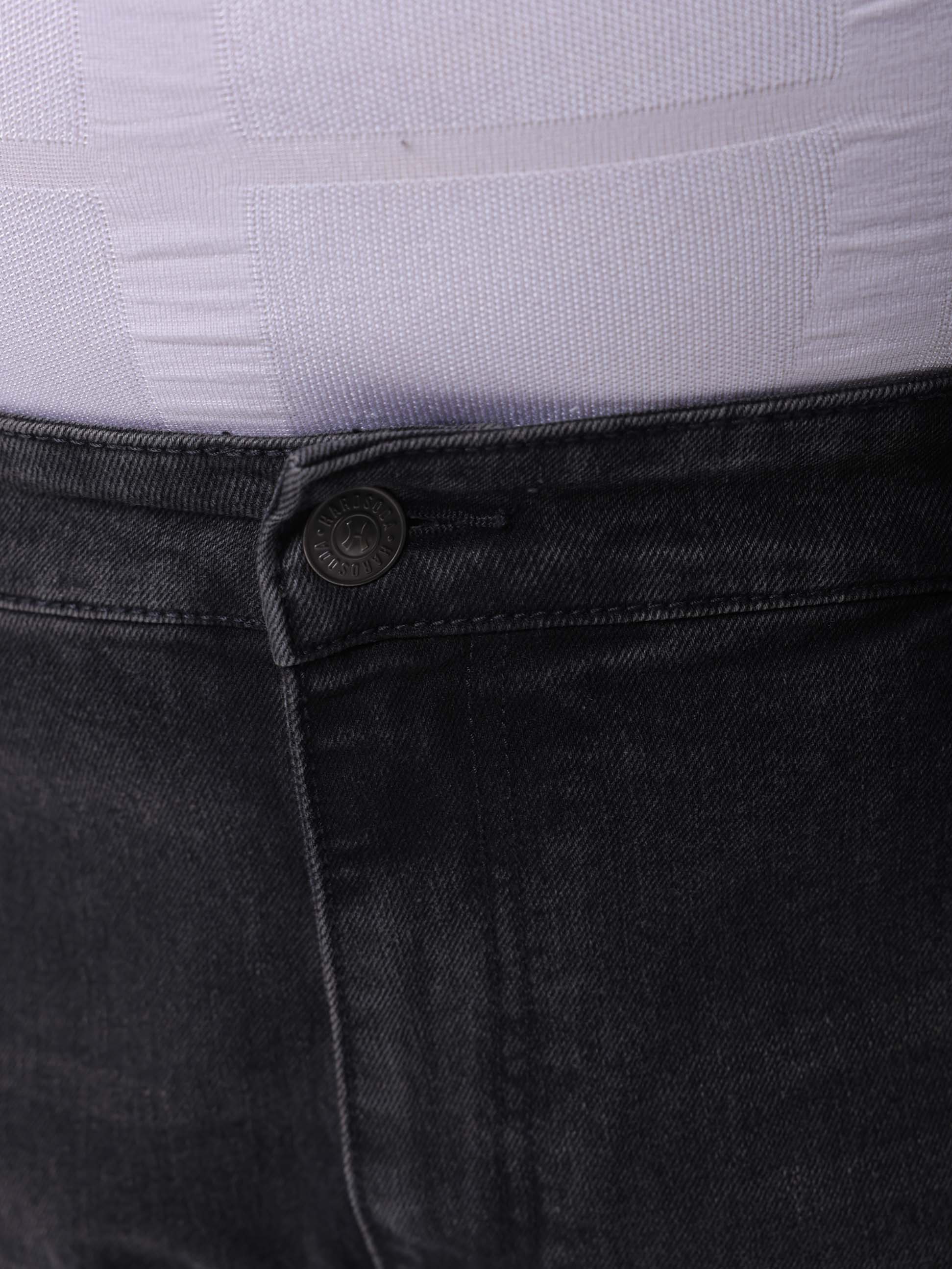 Men's Plus Size Black Vintage Straight Fit Solid Jeans - Image 7