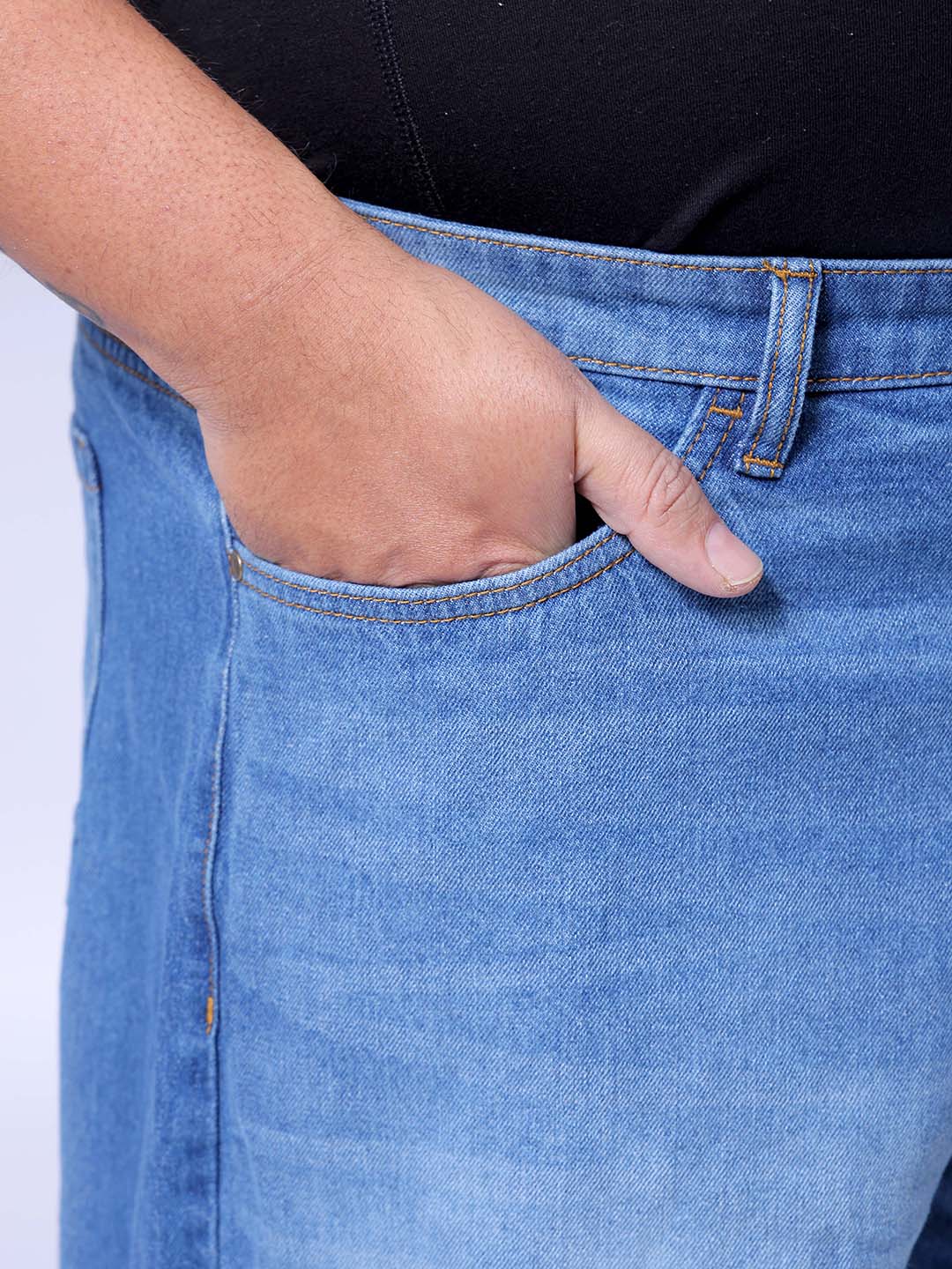 Men's Blue Baggy Fit Casual Jeans - Image 7