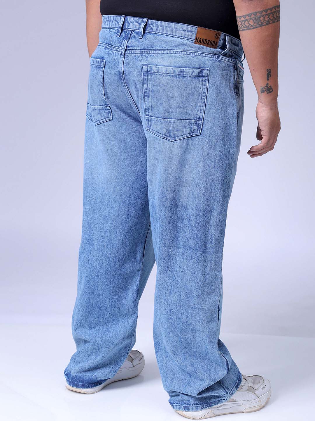 Men's Blue Baggy Fit Casual Jeans - Image 5