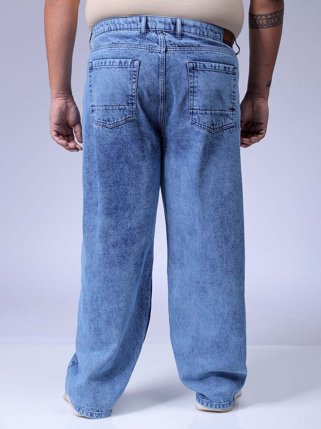 Men's Blue Baggy Fit Casual Jeans - Image 5