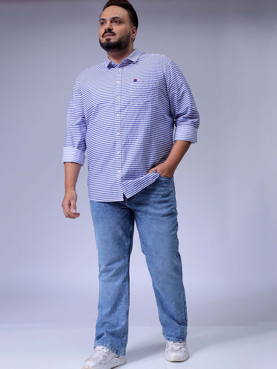 Men's Blue Bootcut Fit Casual Jeans - Image 2