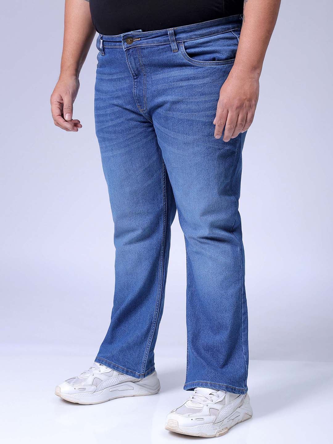 Men's Blue Bootcut Fit Casual Jeans - Image 3