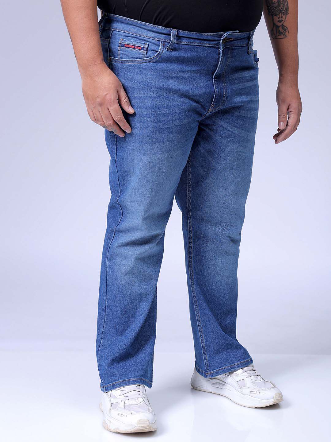Men's Blue Bootcut Fit Casual Jeans - Image 4