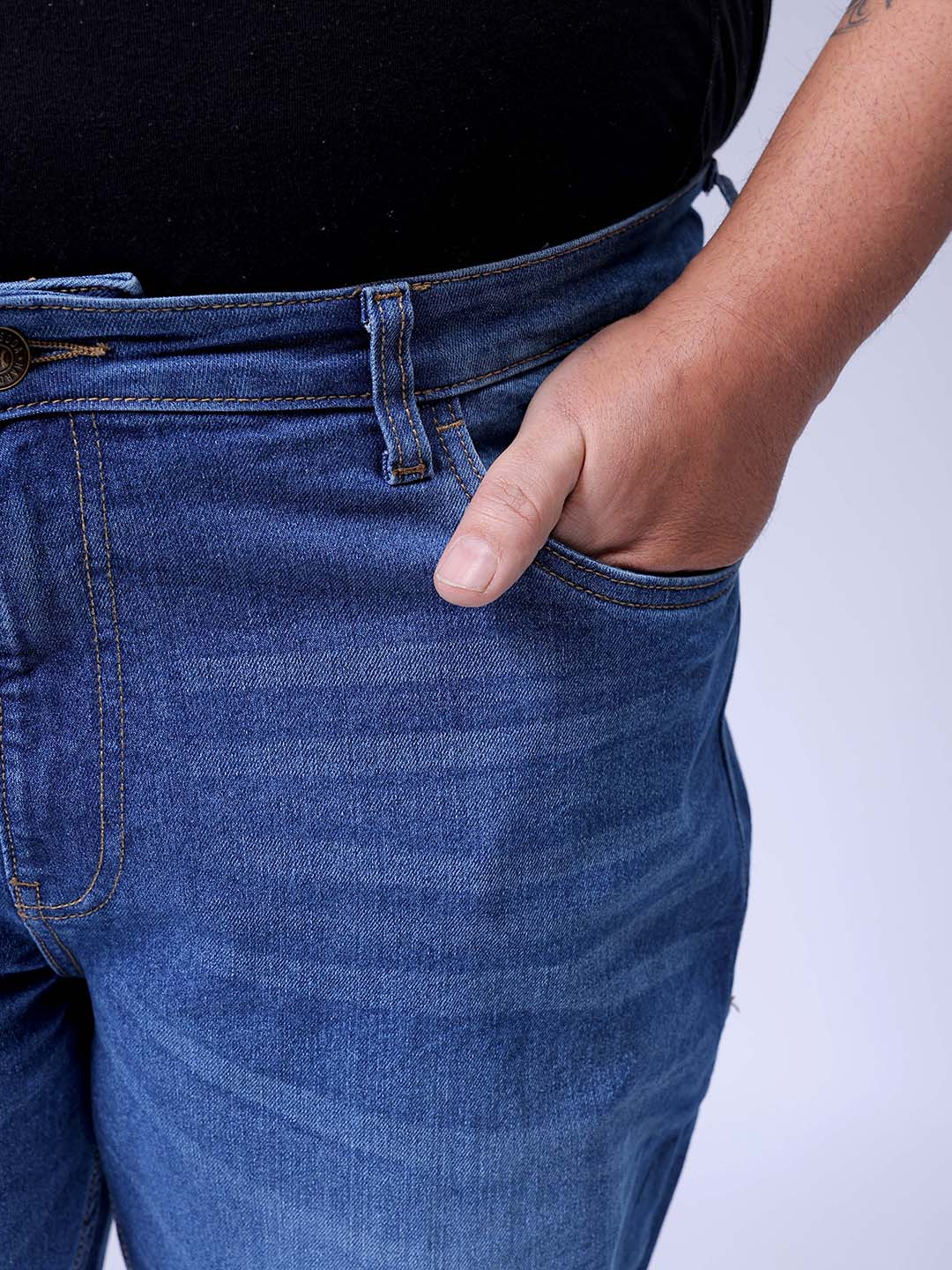 Men's Blue Bootcut Fit Casual Jeans - Image 7