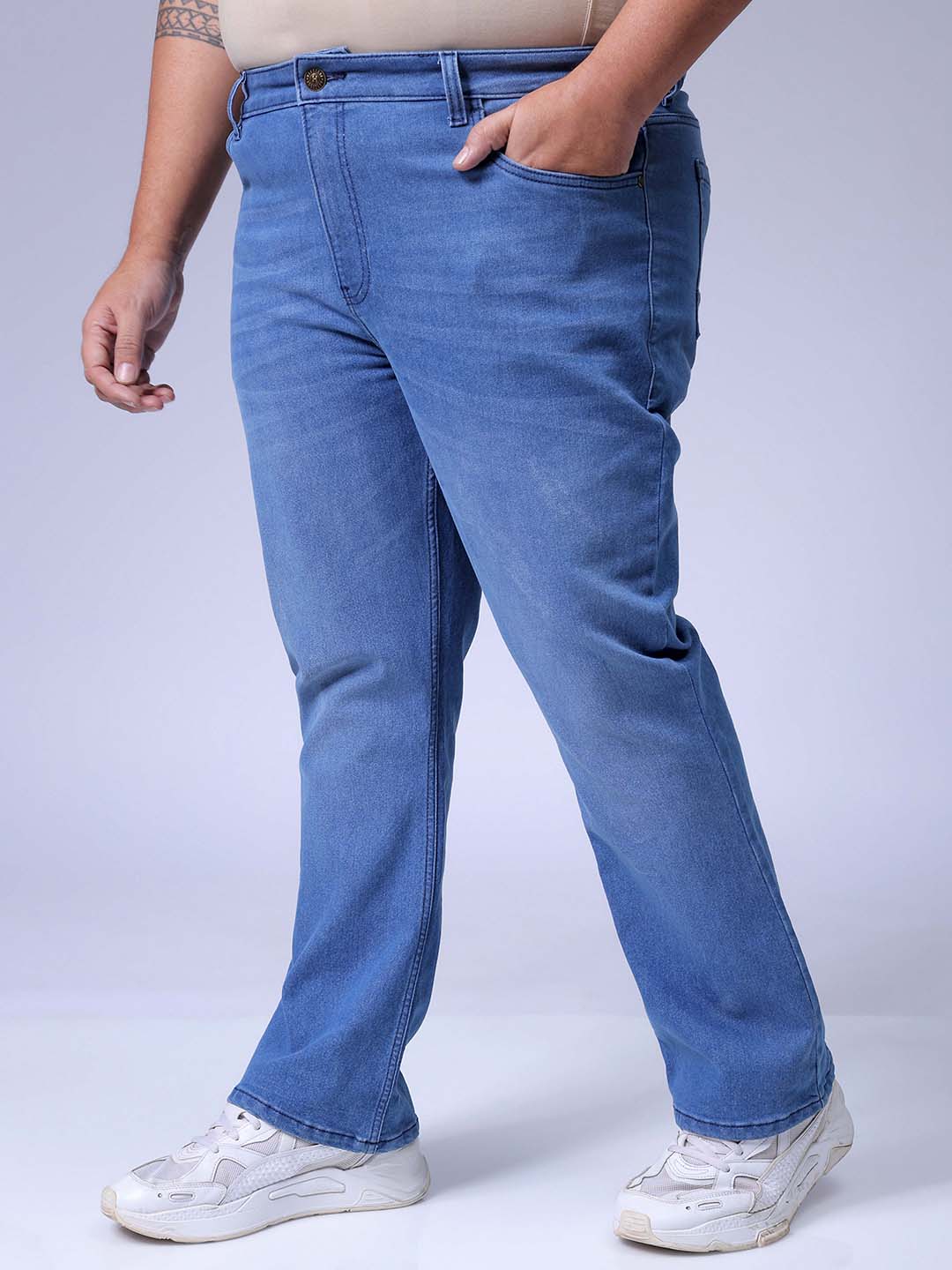 Men's Blue Bootcut Fit Casual Jeans - Image 3