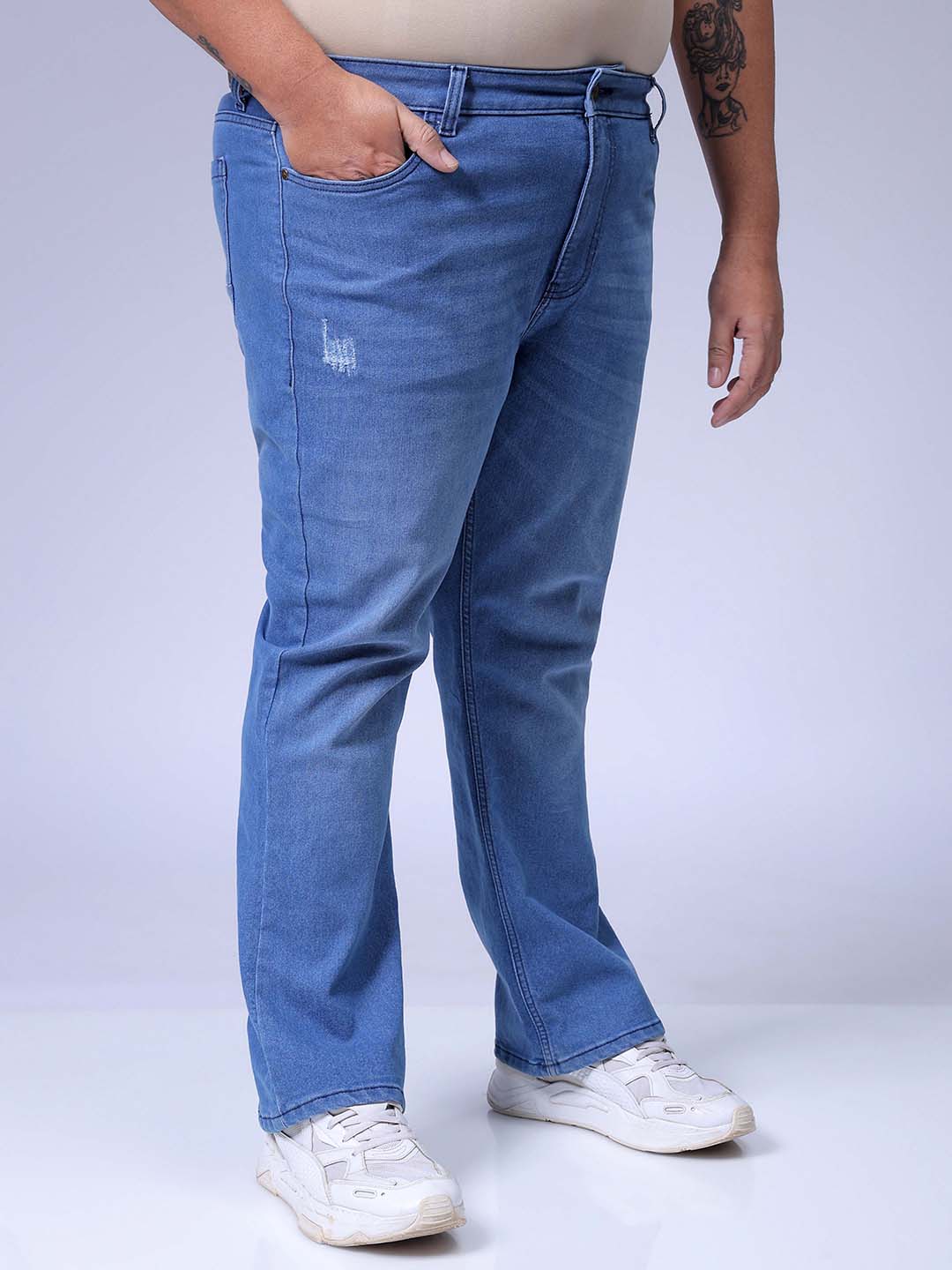 Men's Blue Bootcut Fit Casual Jeans - Image 4