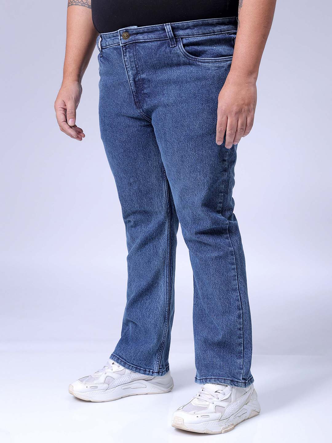 Men's Blue Bootcut Fit Casual Jeans - Image 3