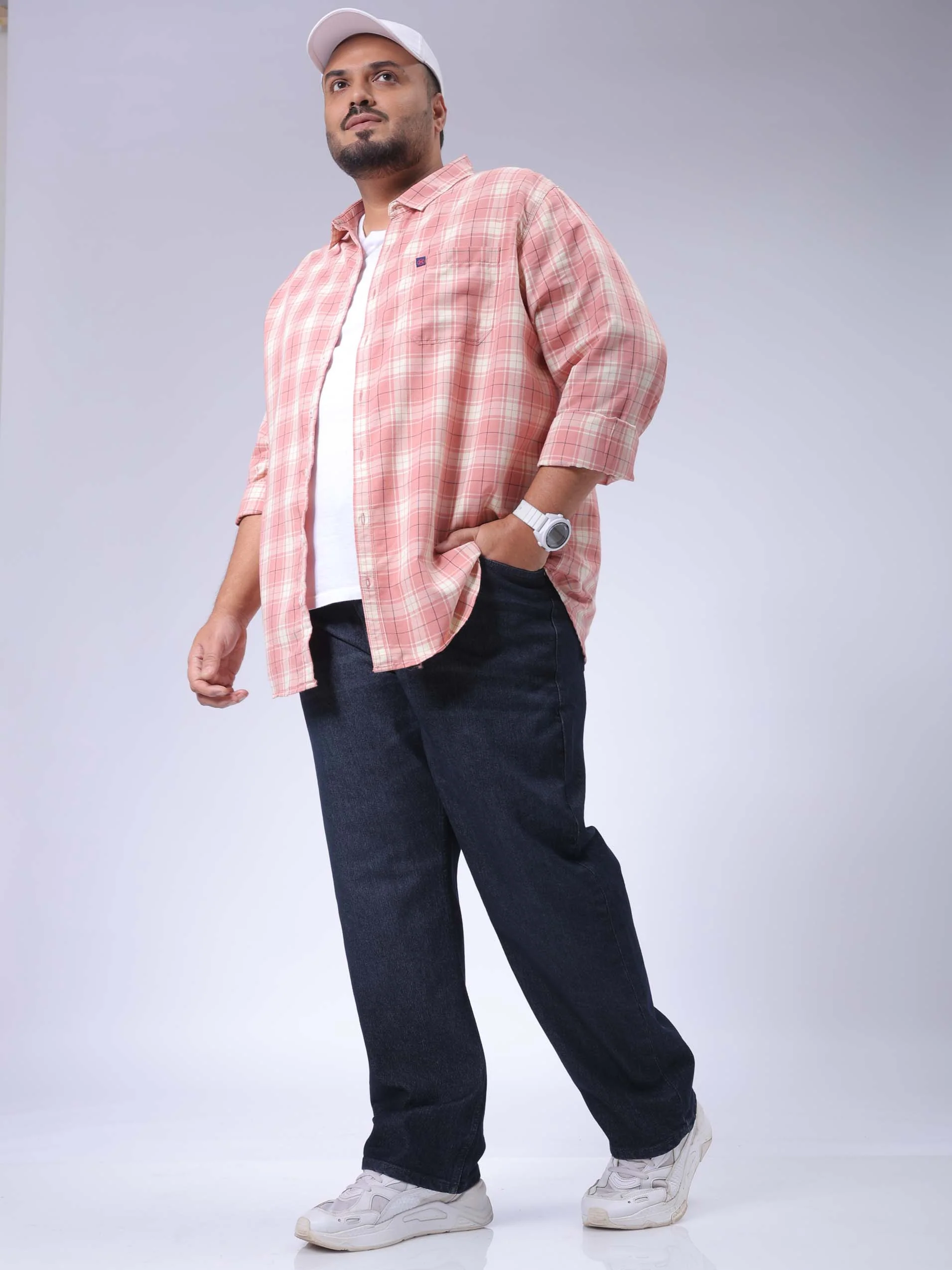 Men's Plus Size Blue Vintage Straight Fit Solid Jeans - Image 2