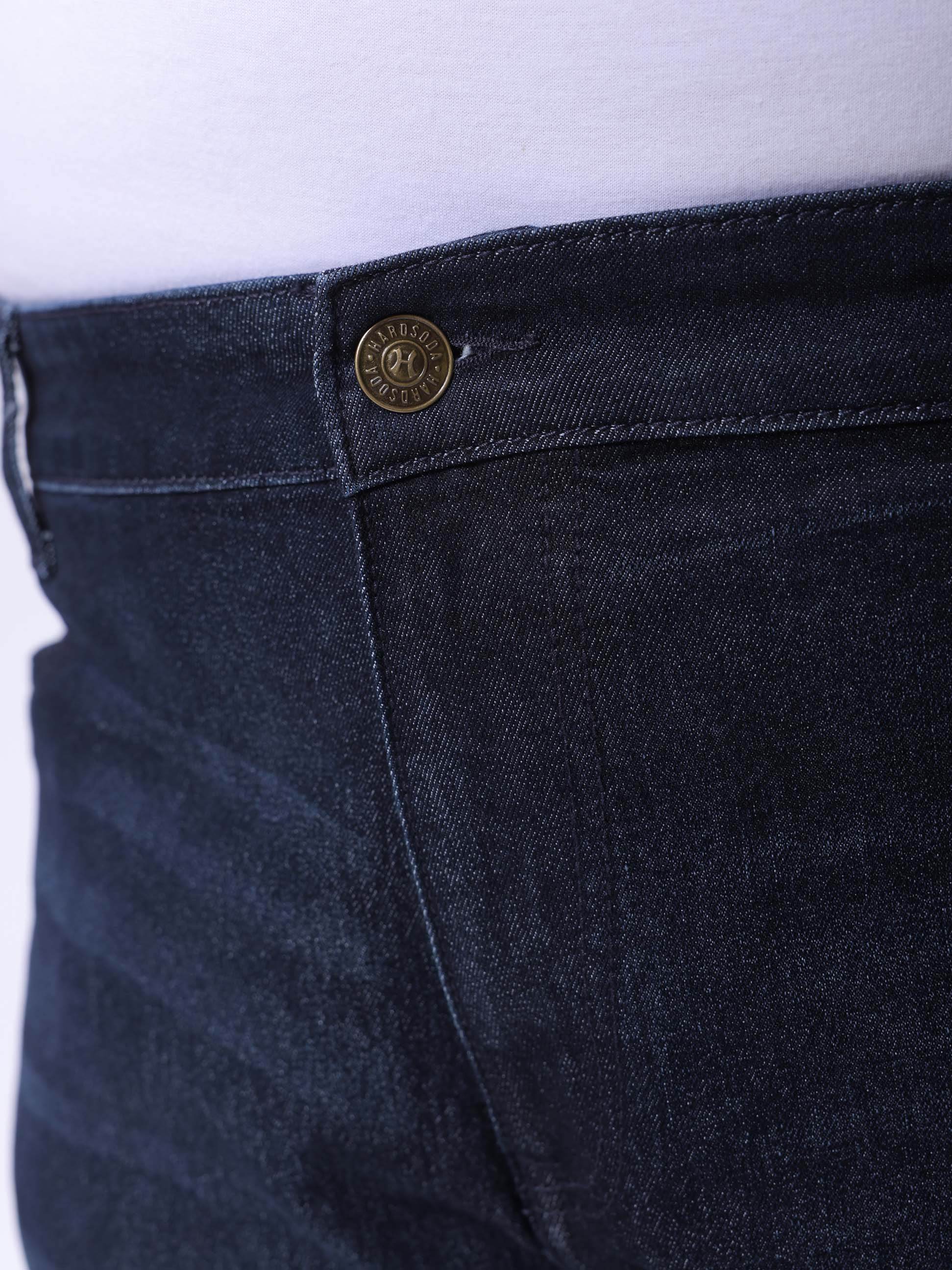 Men's Plus Size Blue Vintage Straight Fit Solid Jeans - Image 6