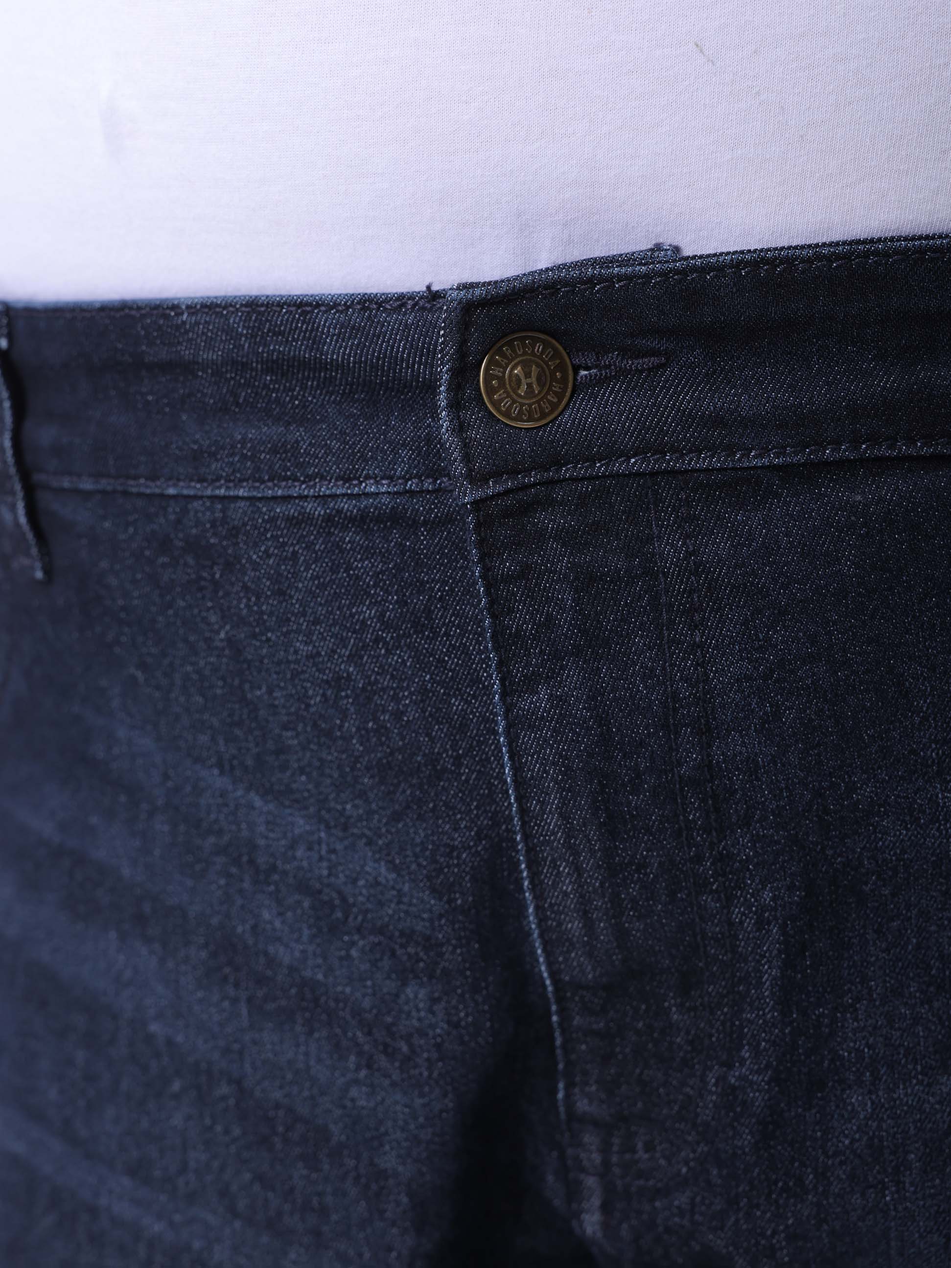 Men's Plus Size Blue Vintage Straight Fit Solid Jeans - Image 7