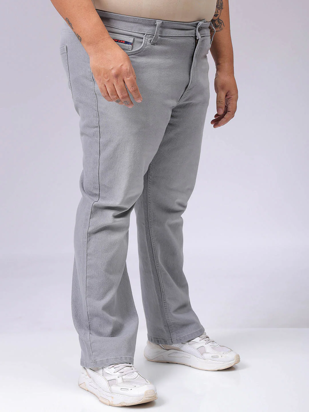 Men's Plus Size Bootcut Solid Jeans - Image 4