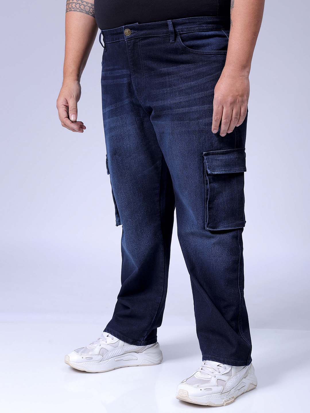 Men's Blue Relaxed Fit Casual Jeans - Image 3