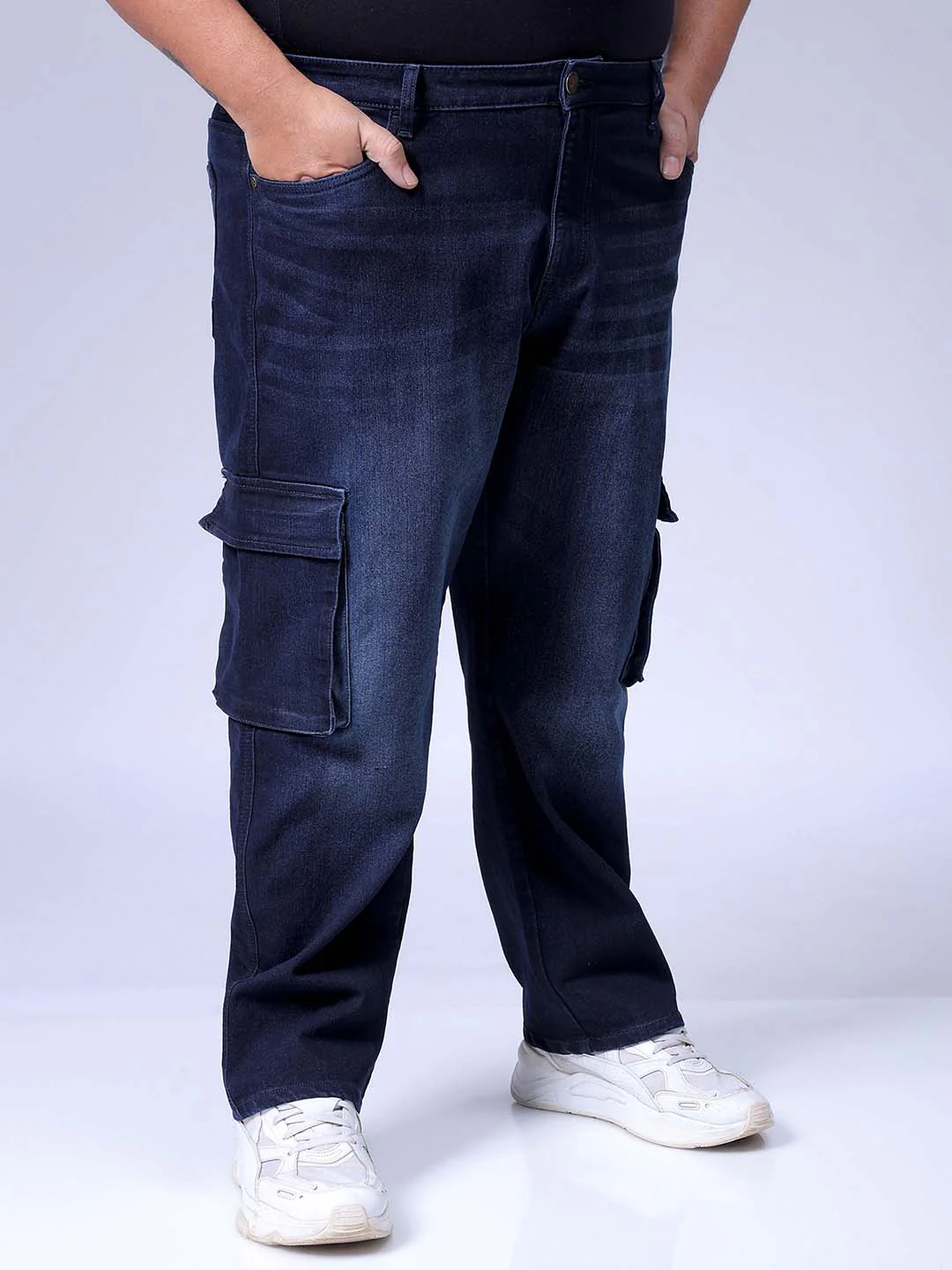 Men's Blue Relaxed Fit Casual Jeans - Image 4