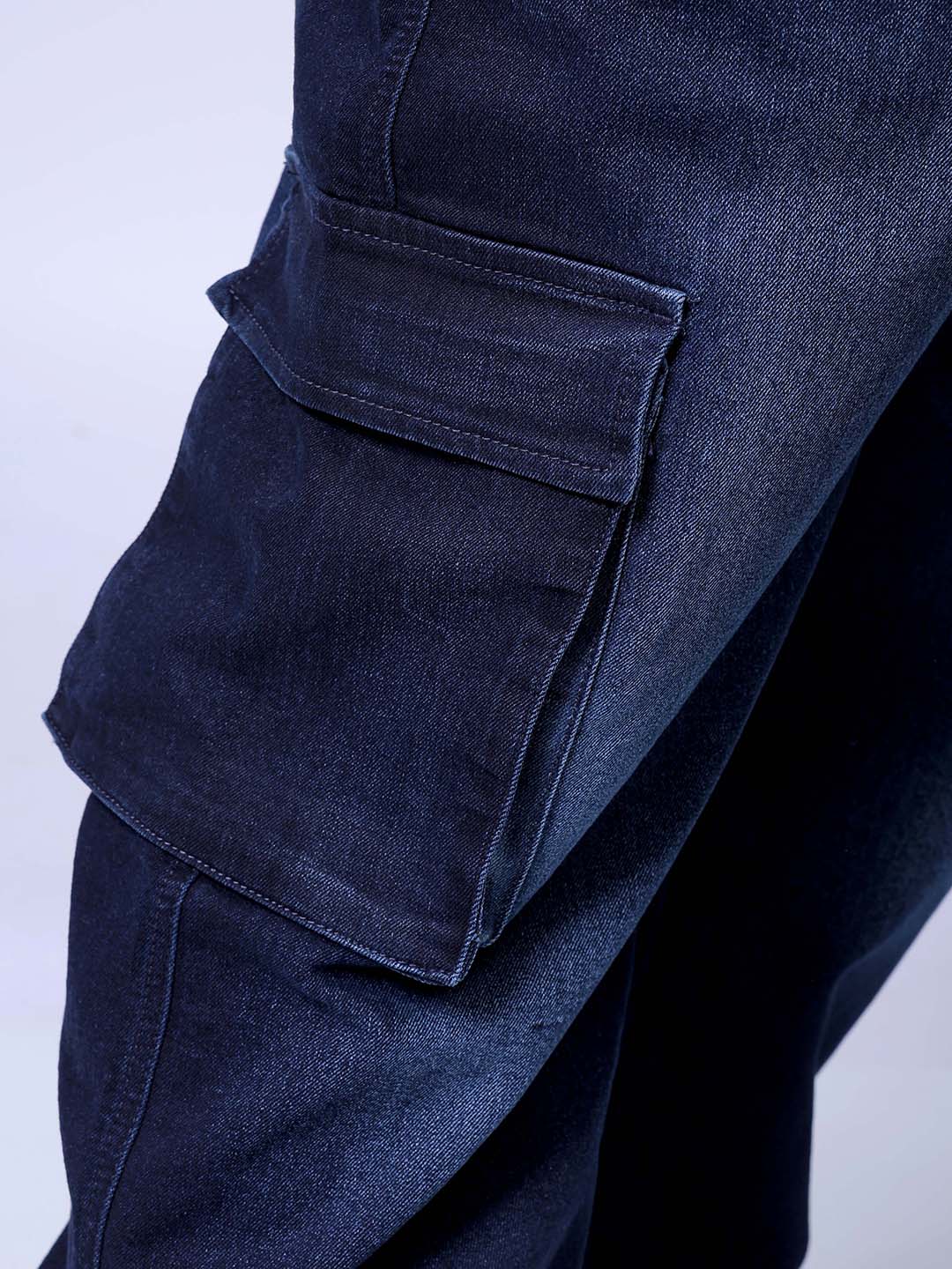 Men's Blue Relaxed Fit Casual Jeans - Image 8