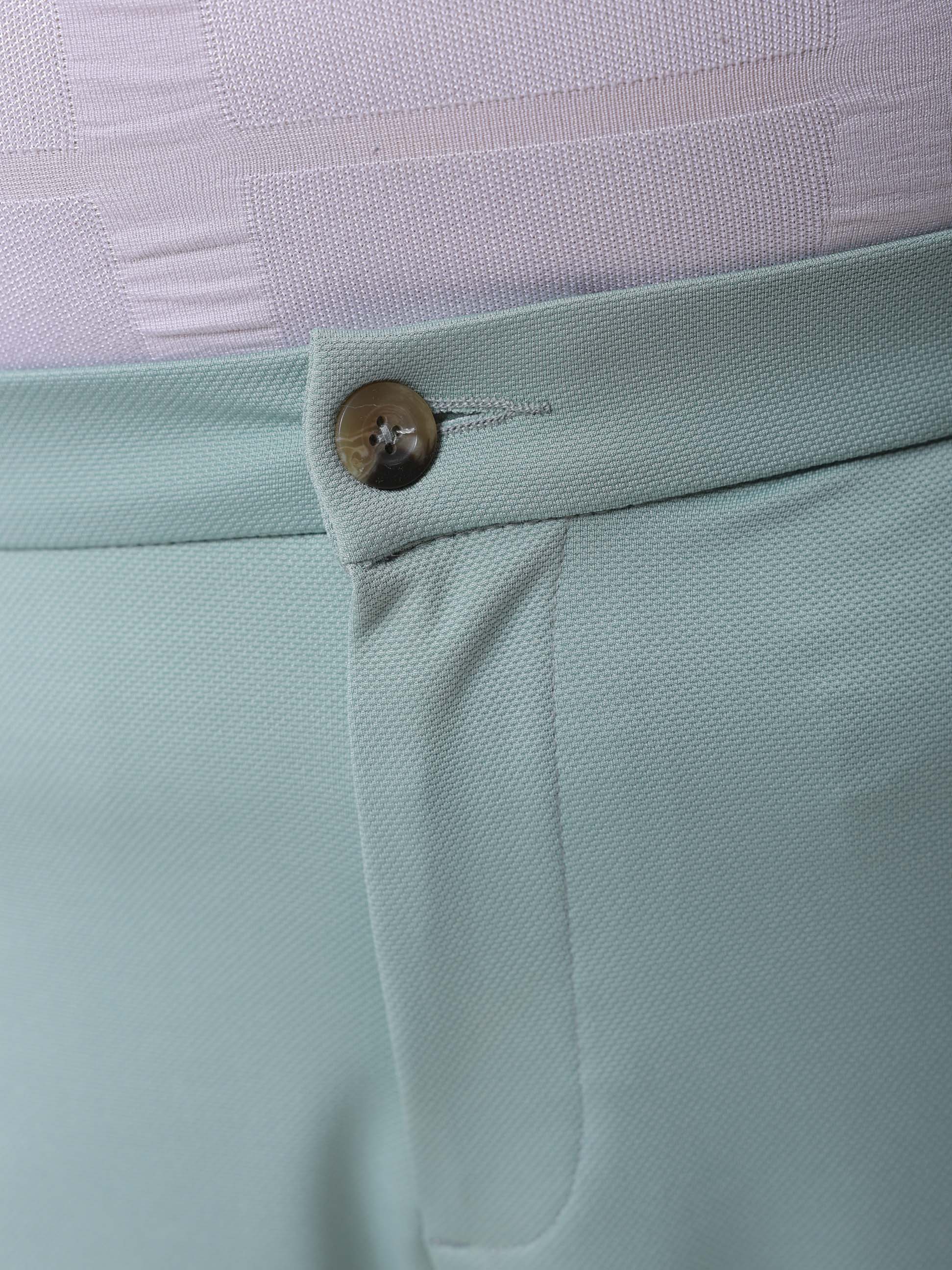Men's Plus Size Green Regular Fit Solid Chinos - Image 7