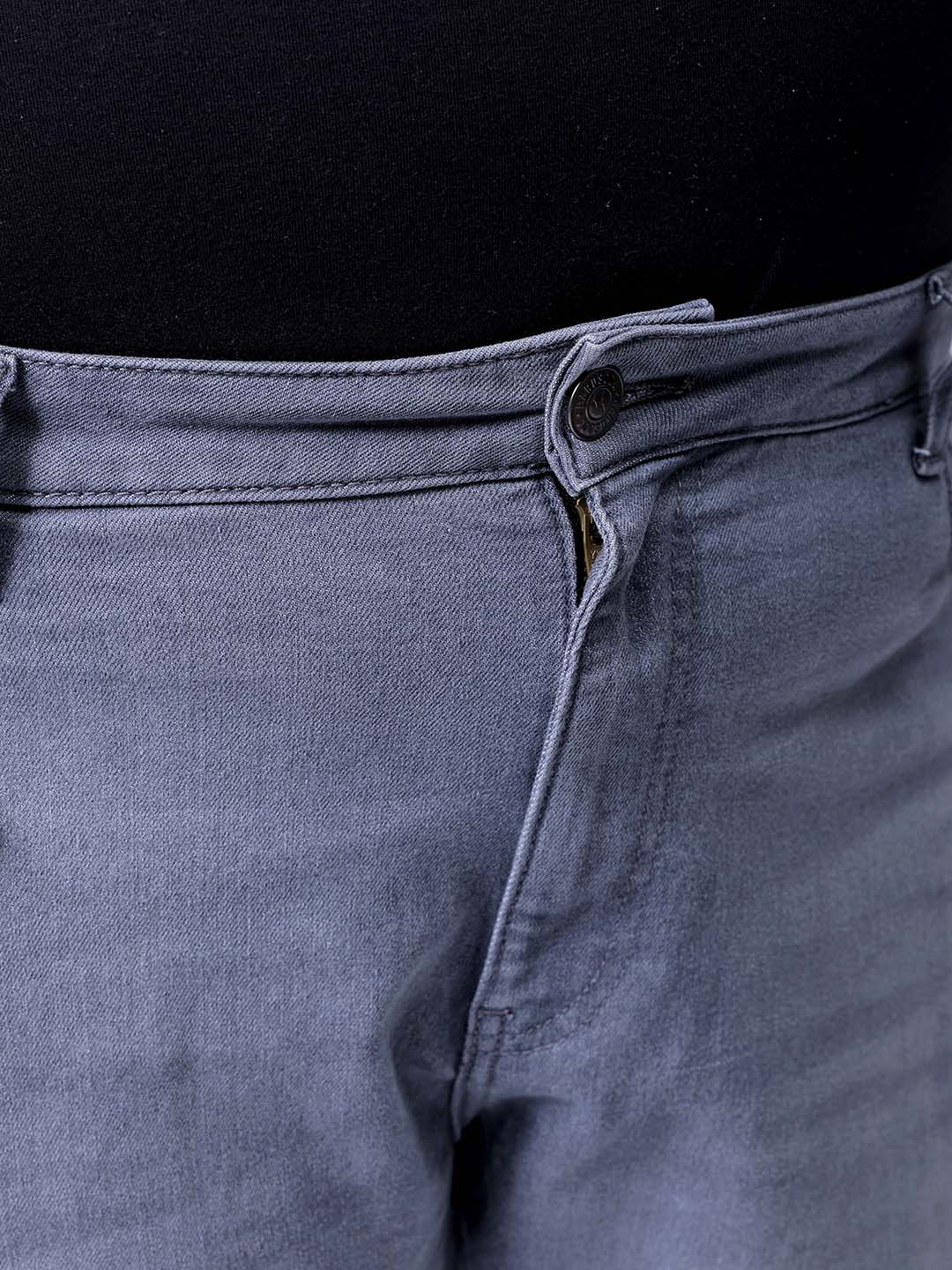 Men's Grey Relaxed Fit Casual Jeans - Image 6