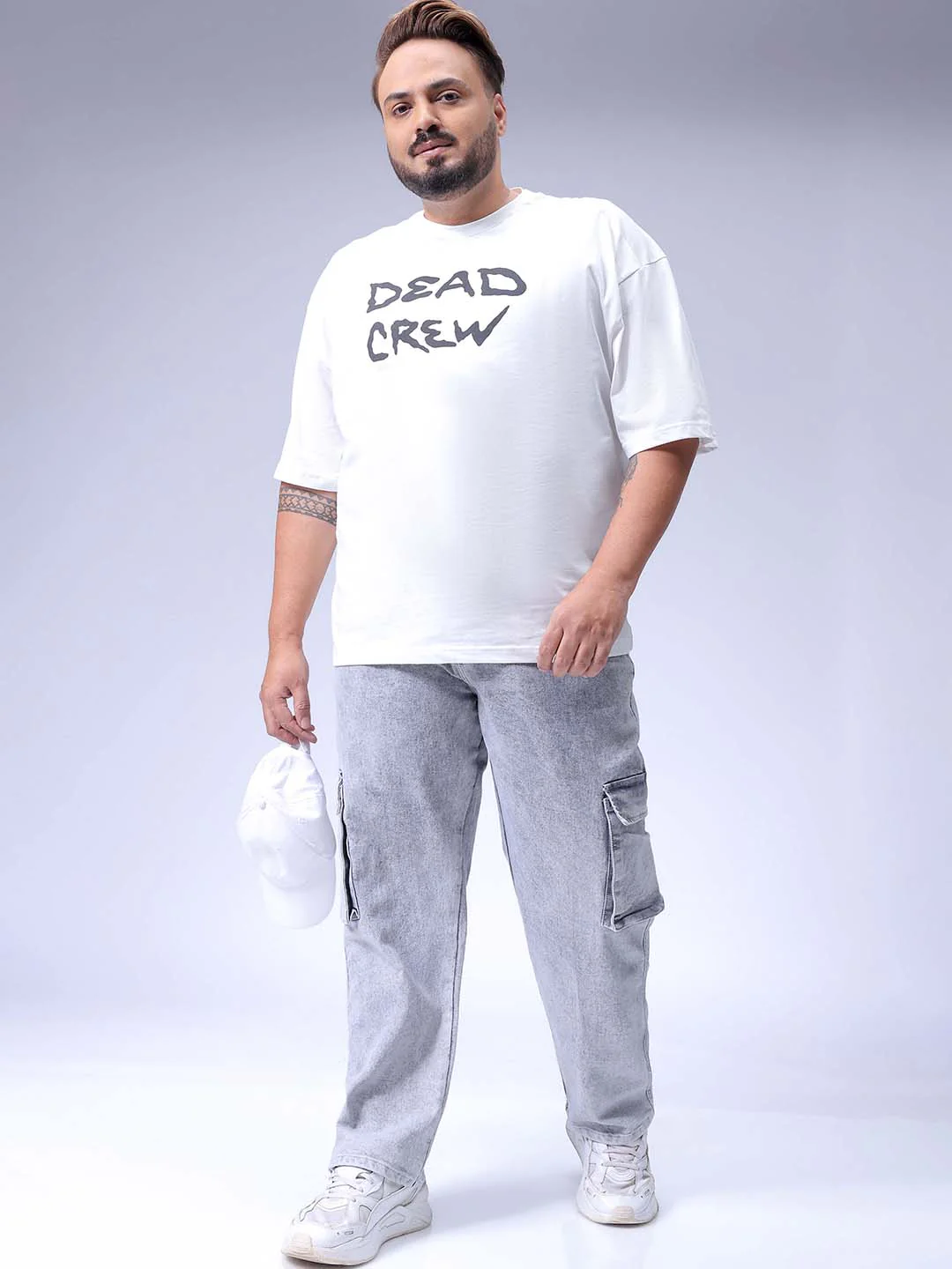 Men's Grey Relaxed Fit Casual Jeans - Image 3