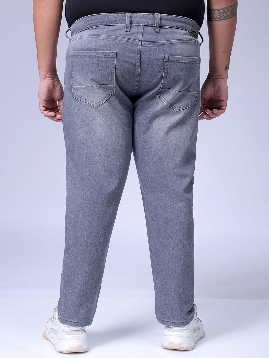 Men's Grey Carrot Fit Casual Jeans - Image 5