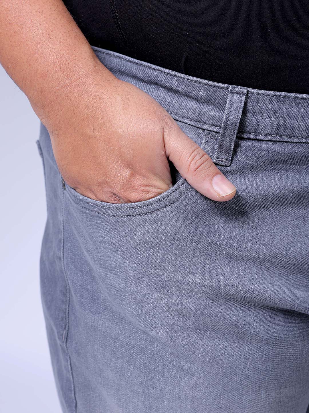 Men's Grey Carrot Fit Casual Jeans - Image 7