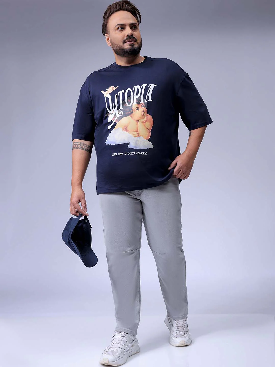 Men's Grey Carrot Fit Casual Jeans - Image 2