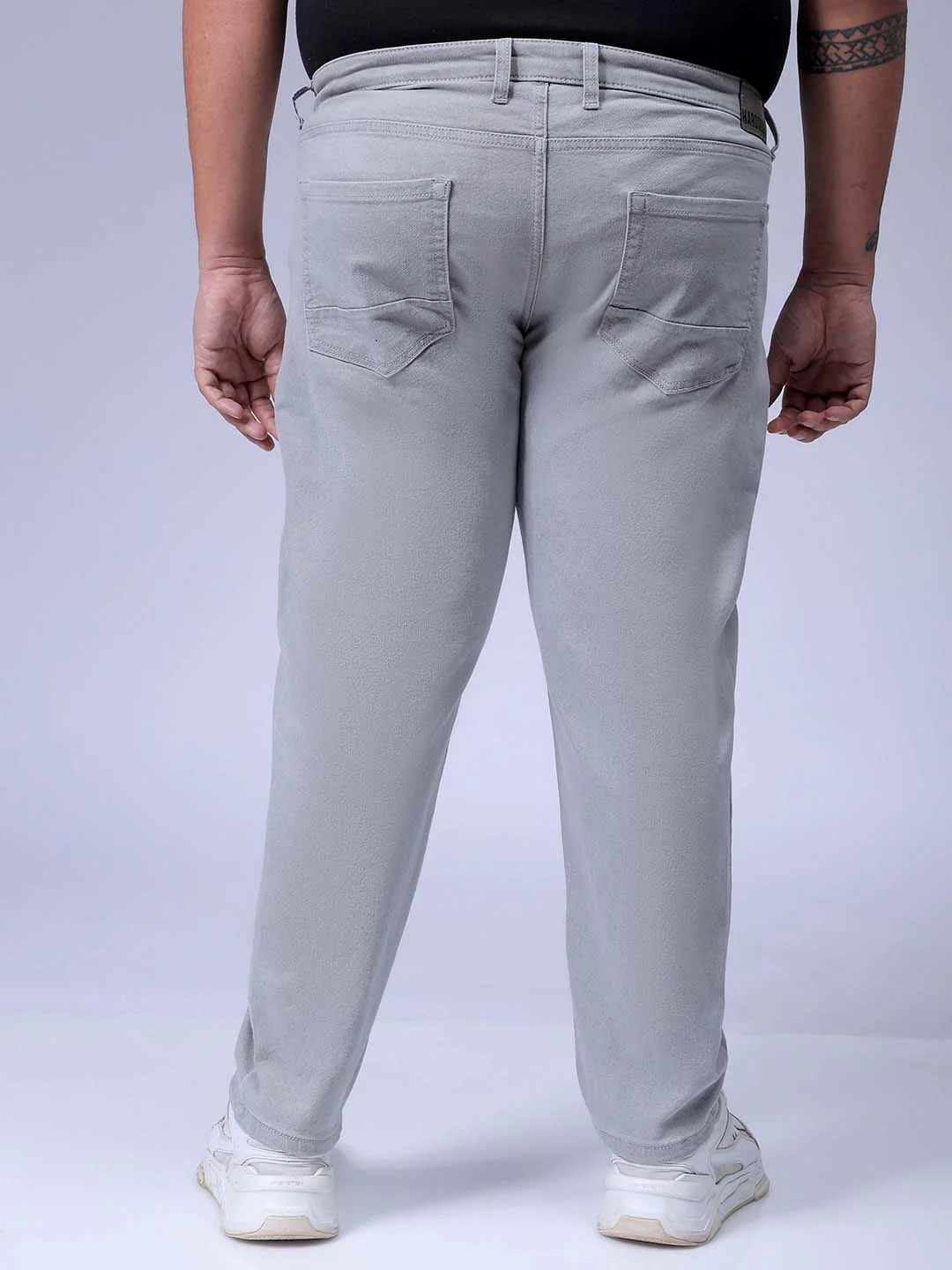 Men's Grey Carrot Fit Casual Jeans - Image 5