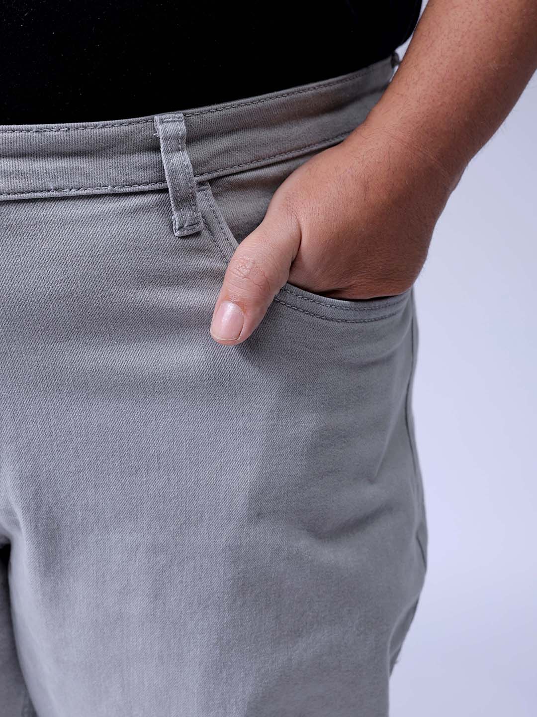 Men's Grey Carrot Fit Casual Jeans - Image 7