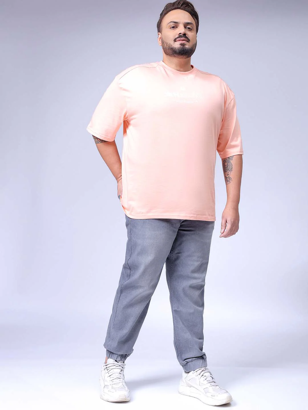 Men's Grey Slim Fit Casual Jeans - Image 3