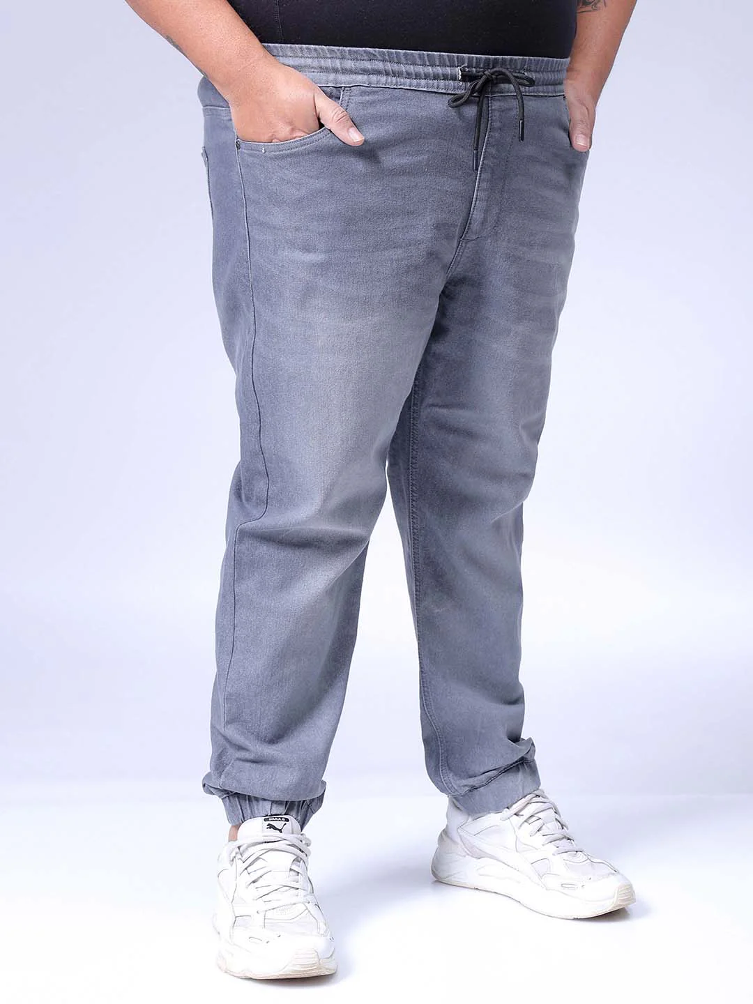 Men's Grey Slim Fit Casual Jeans - Image 4
