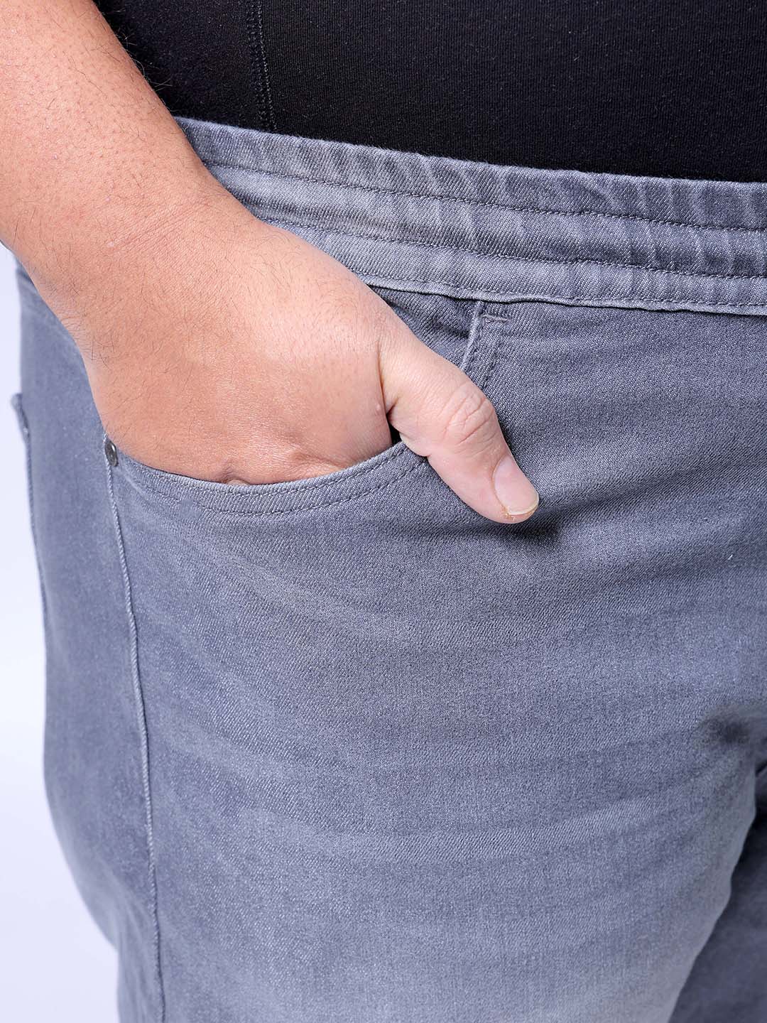 Men's Grey Slim Fit Casual Jeans - Image 7