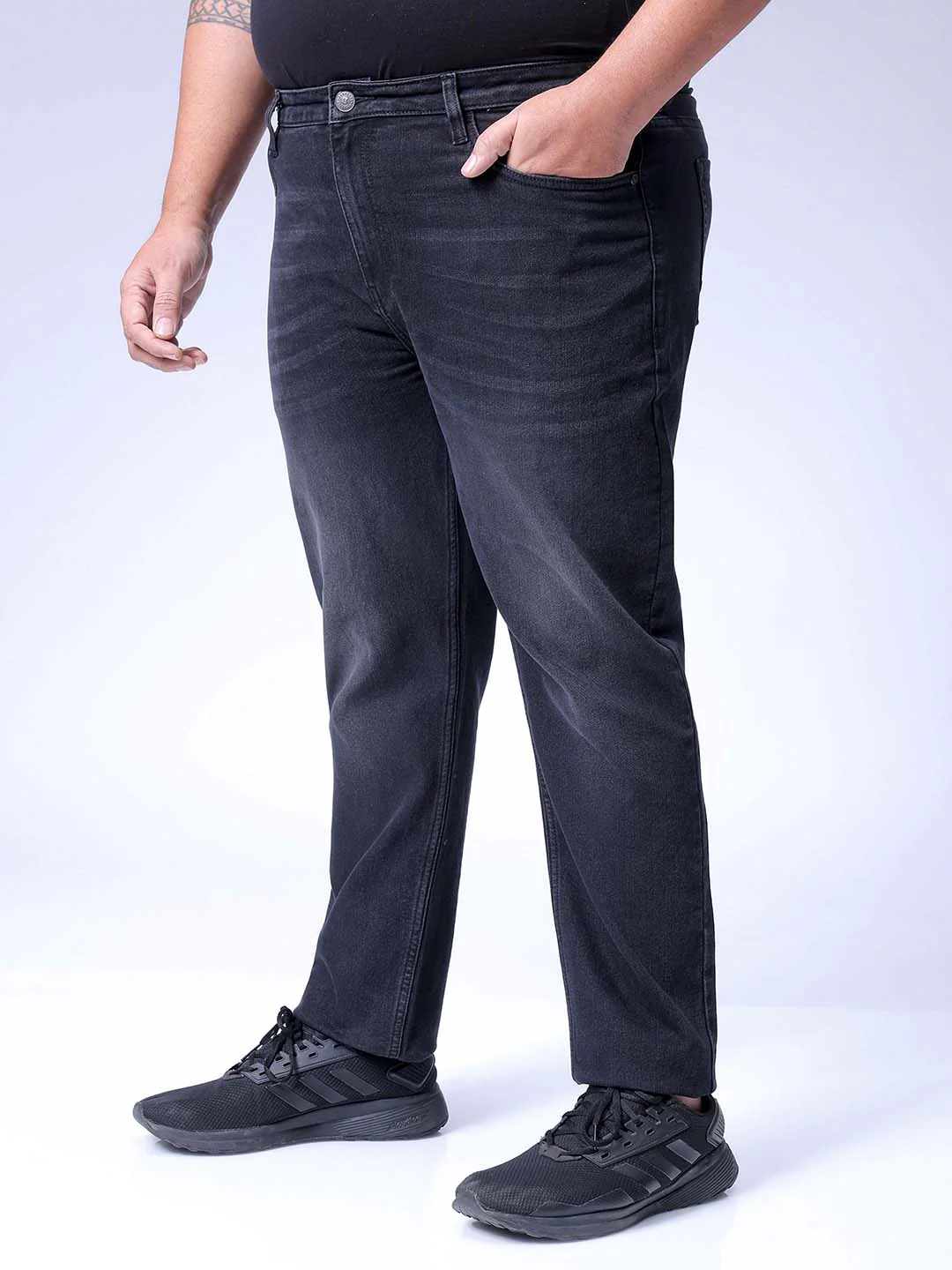 Men's Grey Slim Fit Casual Jeans - Image 3