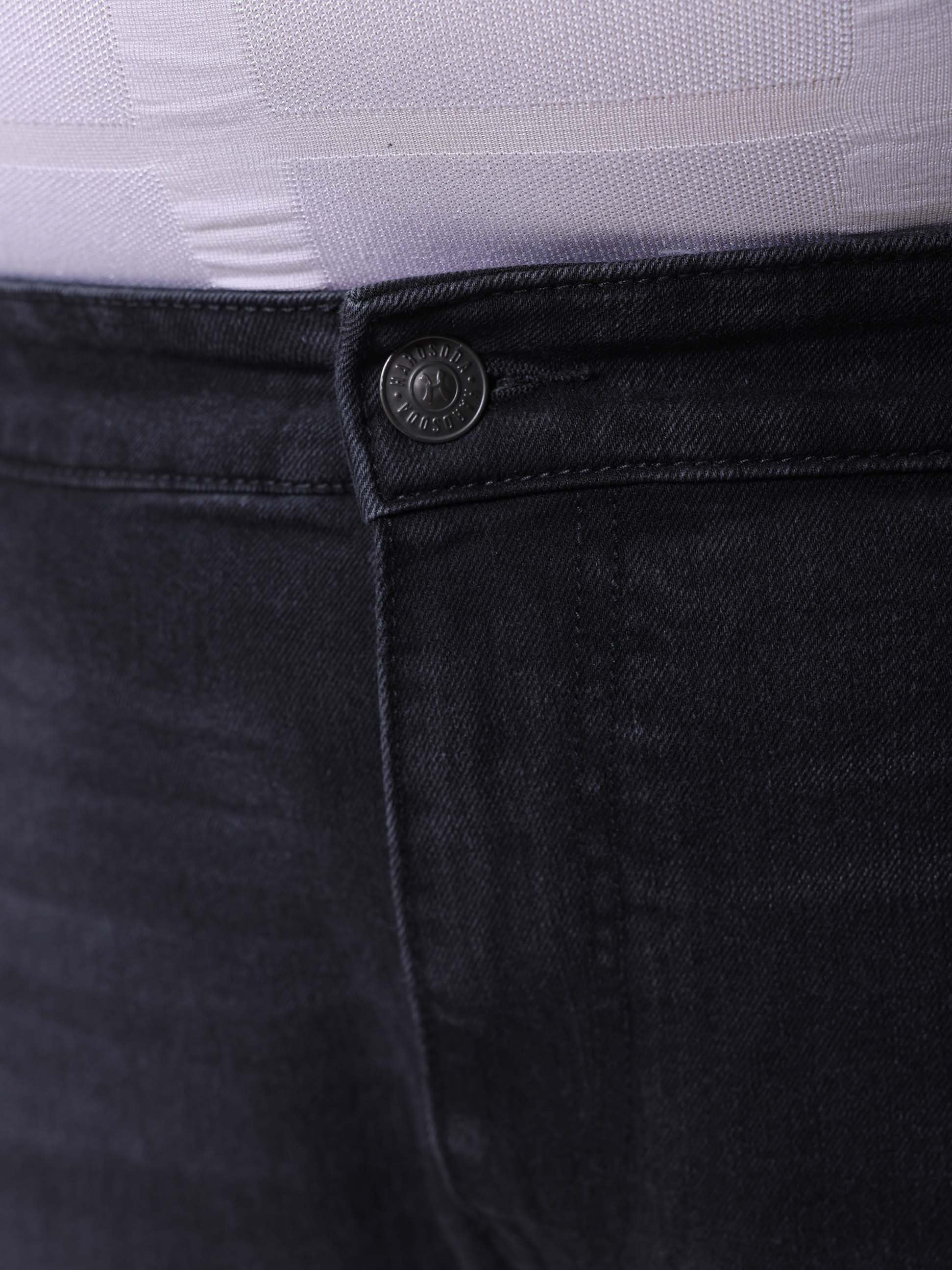Men's Plus Size Grey Vintage Straight Fit Solid Jeans - Image 6