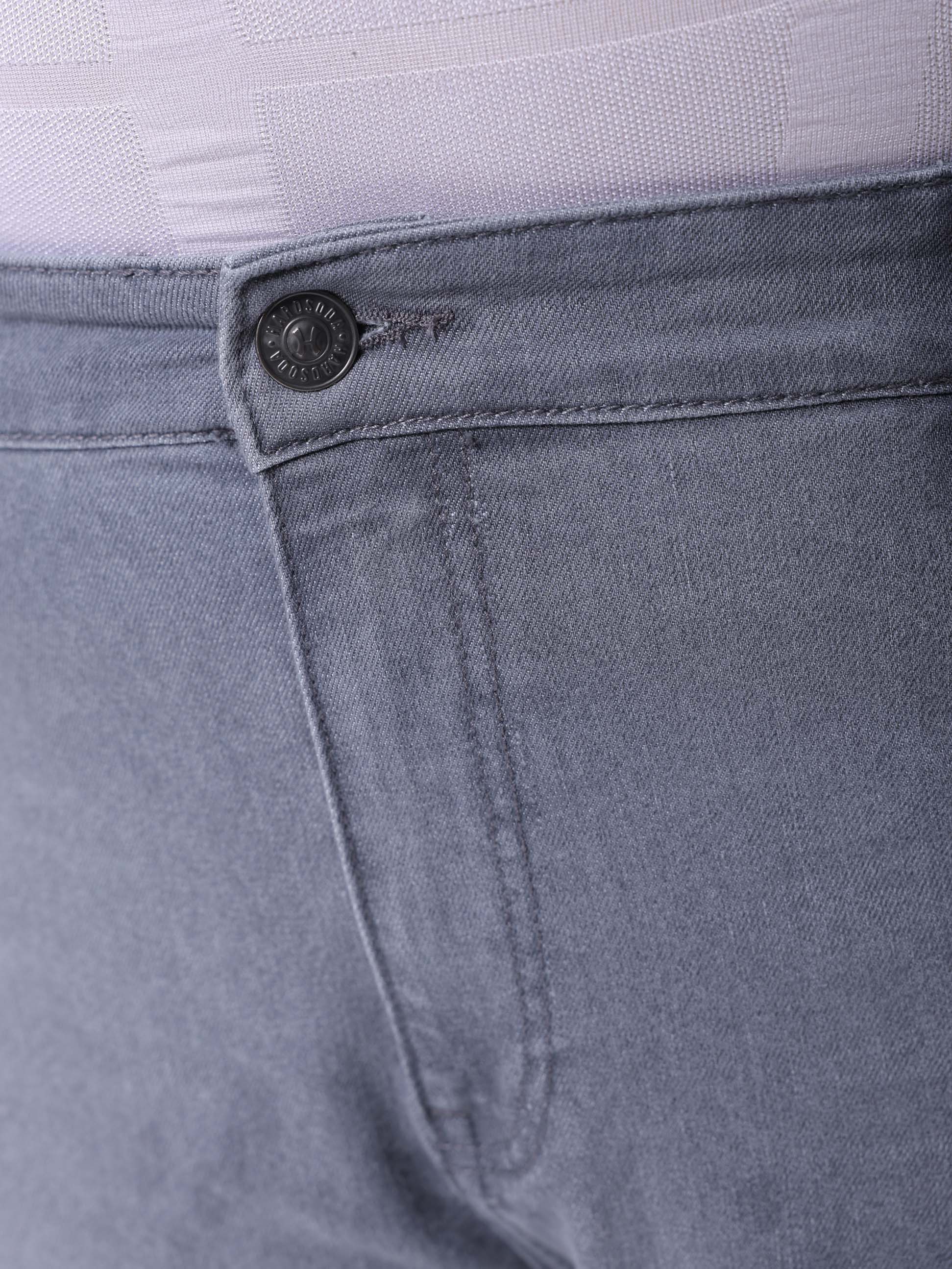 Men's Plus Size Grey Vintage Straight Fit Solid Jeans - Image 7