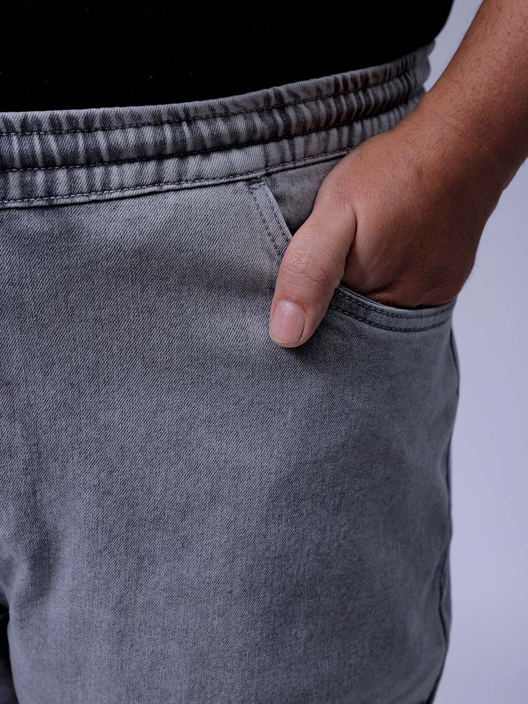Men's Grey Slim Fit Casual Jeans - Image 7