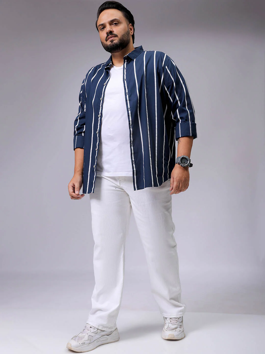 Men's Plus Size Straight Fit Solid Jeans - Image 2