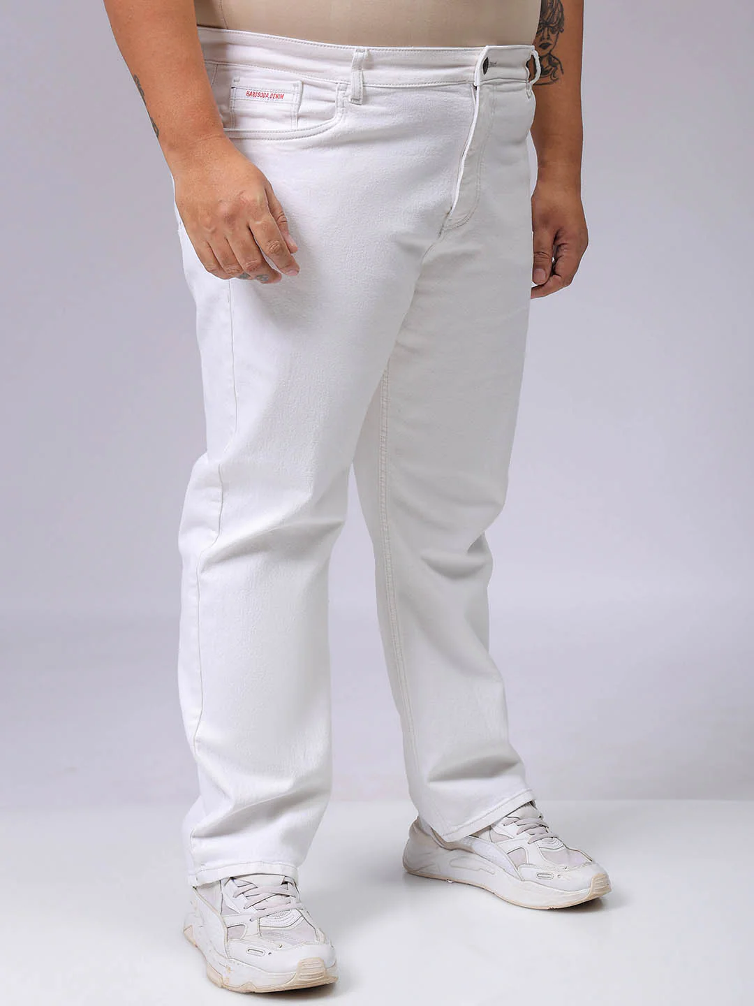 Men's Plus Size Straight Fit Solid Jeans - Image 4