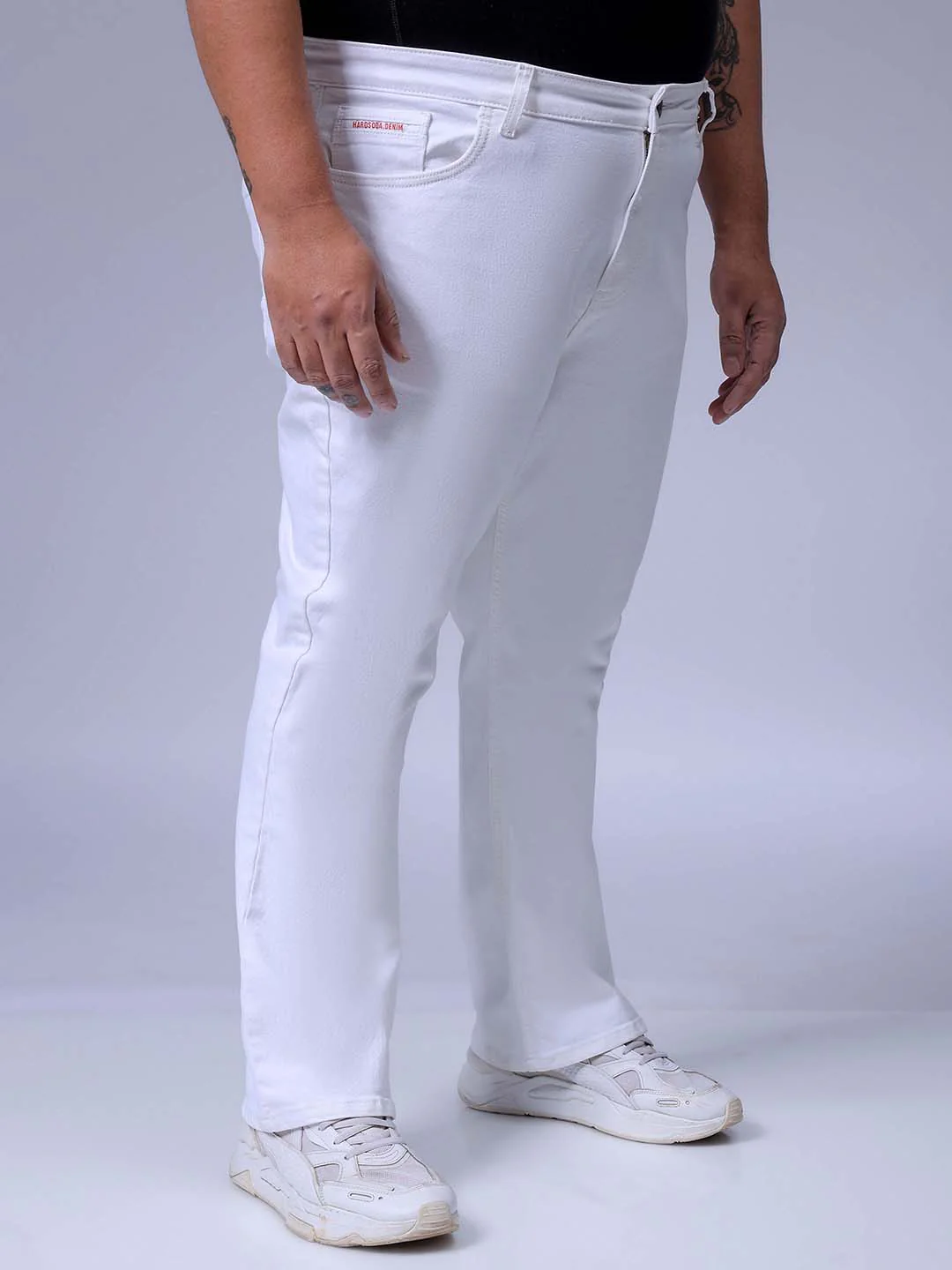 Men's White Bootcut Fit Casual Jeans - Image 4