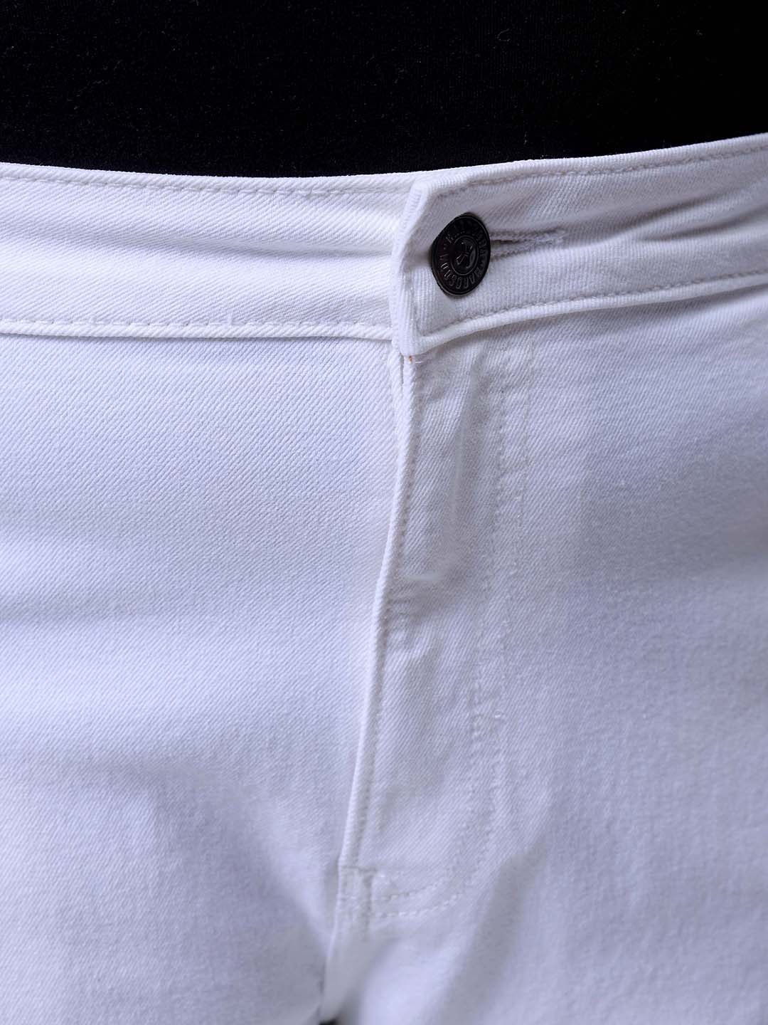 Men's White Bootcut Fit Casual Jeans - Image 6