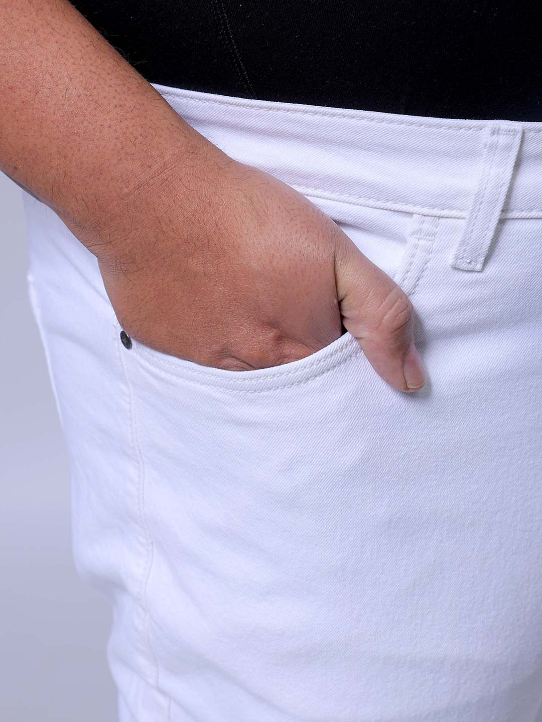 Men's White Bootcut Fit Casual Jeans - Image 7