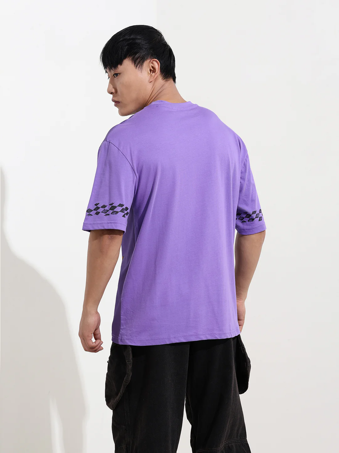 Men's Purple Boxy Fit Character Scooby-Doo Printed Crew Neck T-Shirt - Image 7
