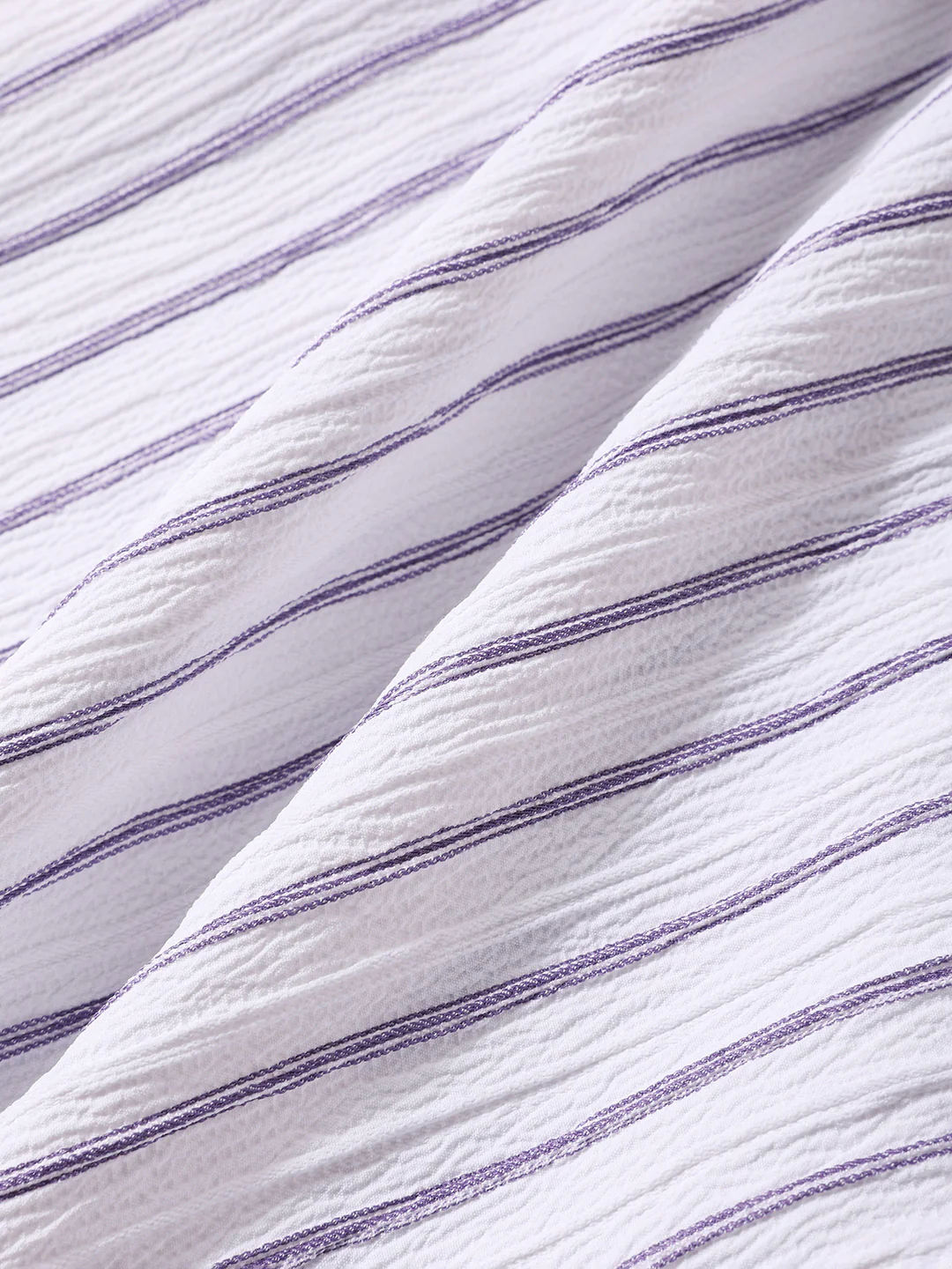 Men's Purple Regular Fit Striped Casual Shirt - Image 8