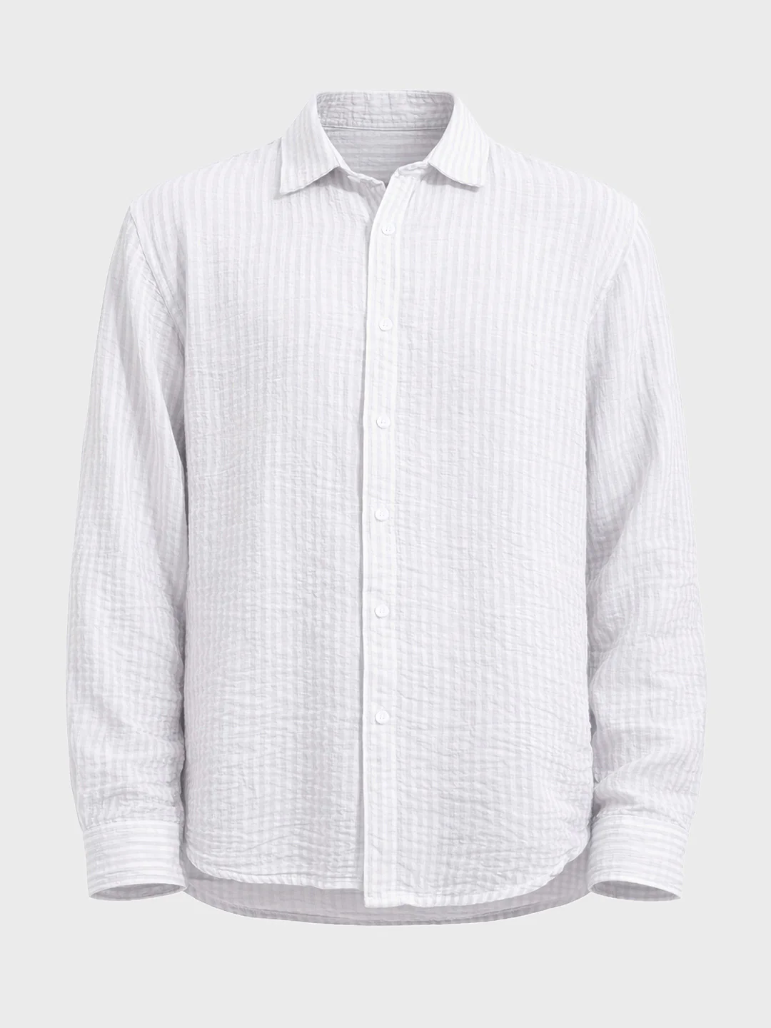 Men's Purple Relaxed Fit Striped Casual Shirt - Image 4