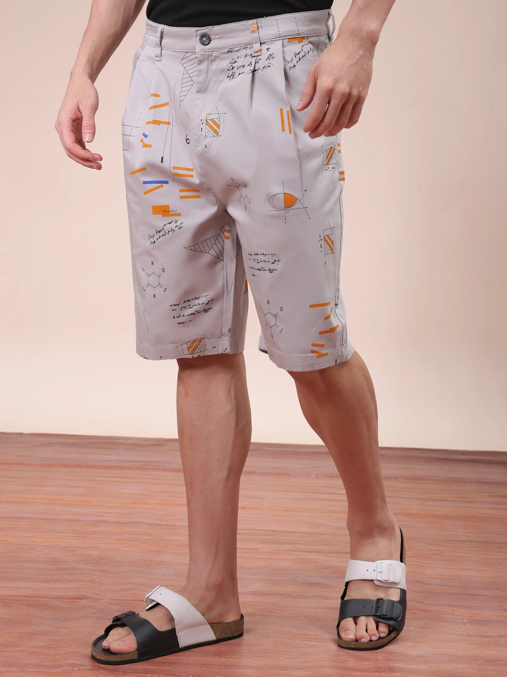 Men's Lilac Hint Relaxed Fit Printed Casual Shorts - Image 3