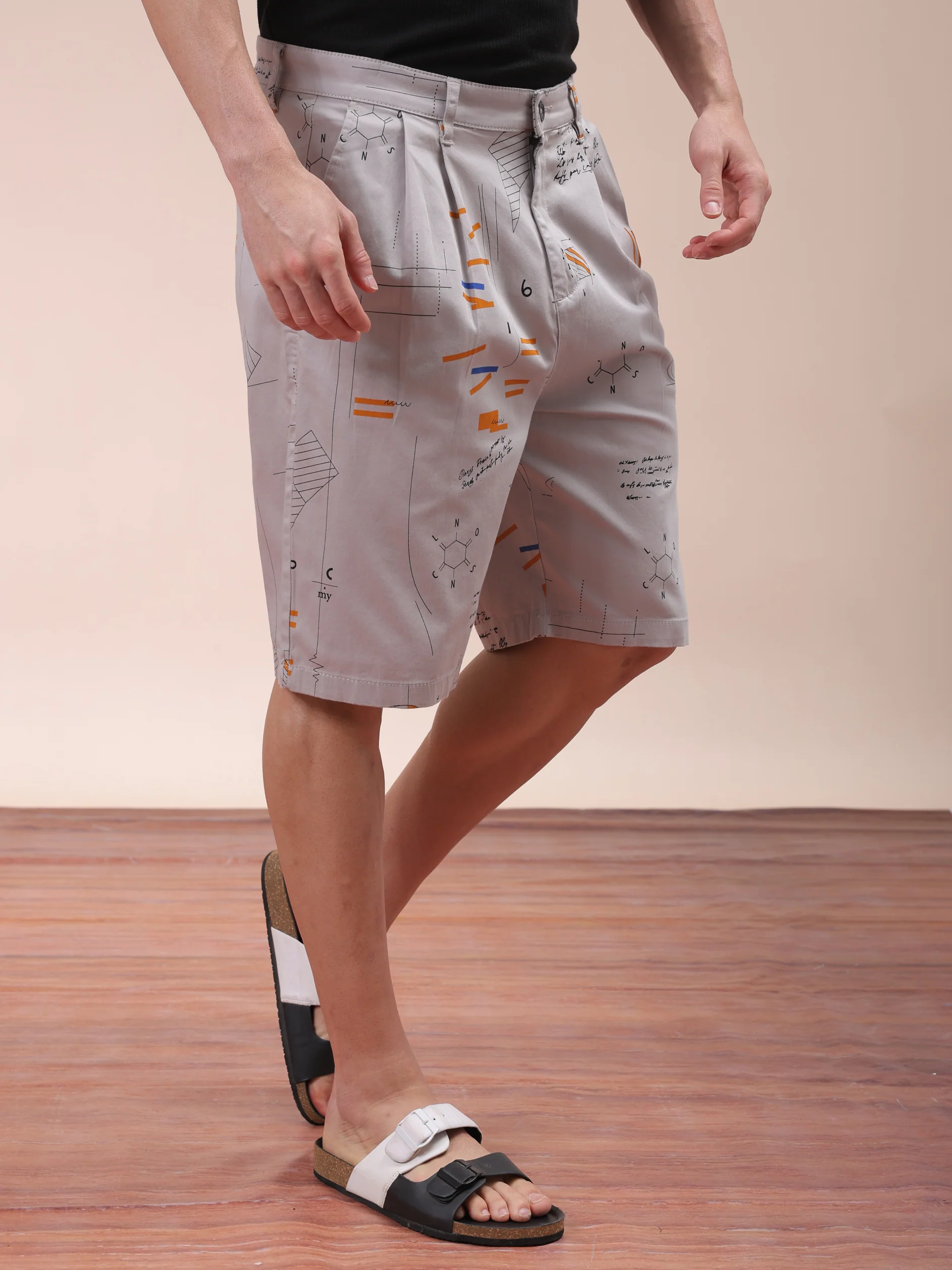 Men's Lilac Hint Relaxed Fit Printed Casual Shorts - Image 4