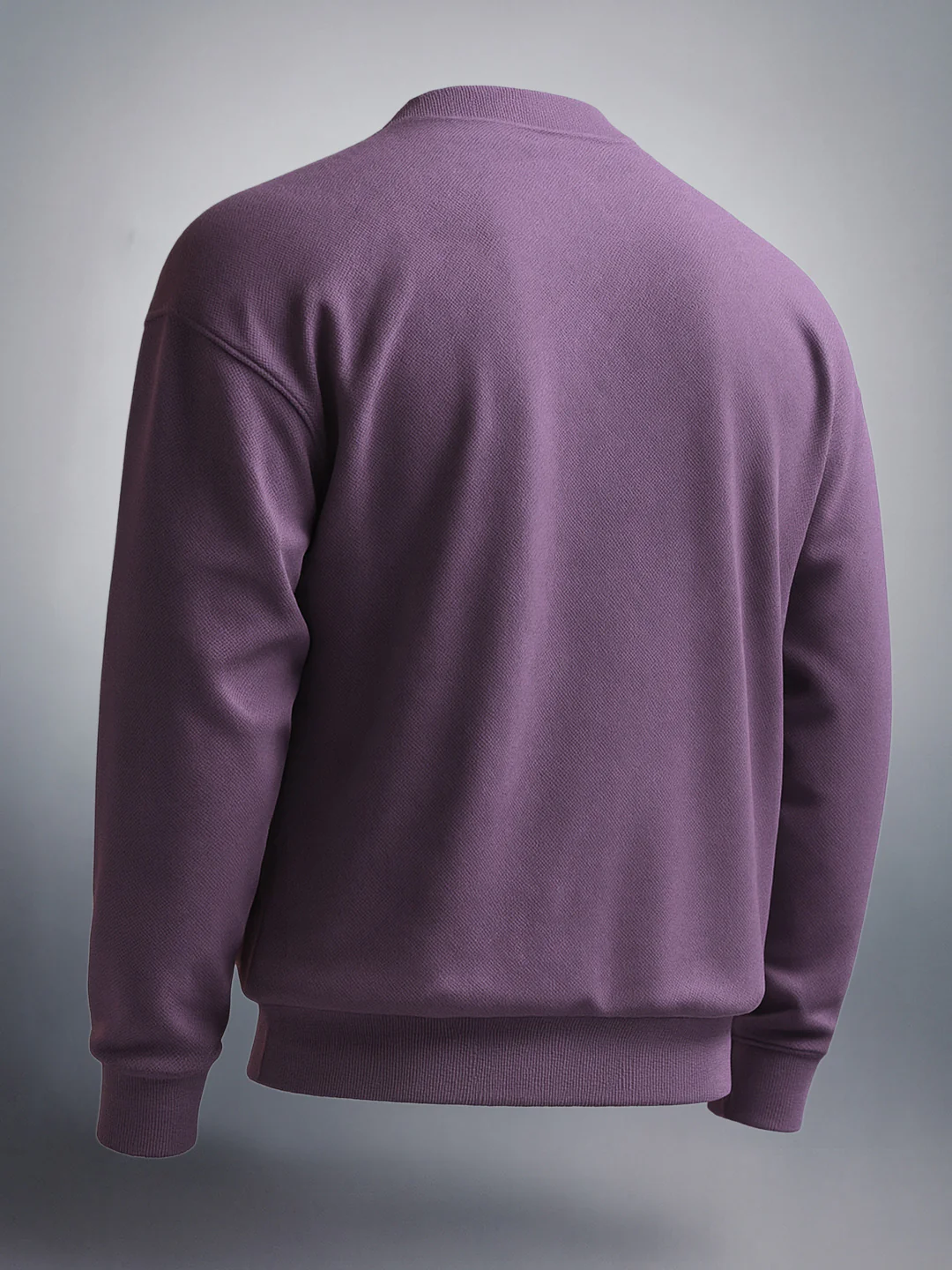 Men's Dusted Grape Relaxed Fit Solid Street Wear Sweatshirts - Image 2