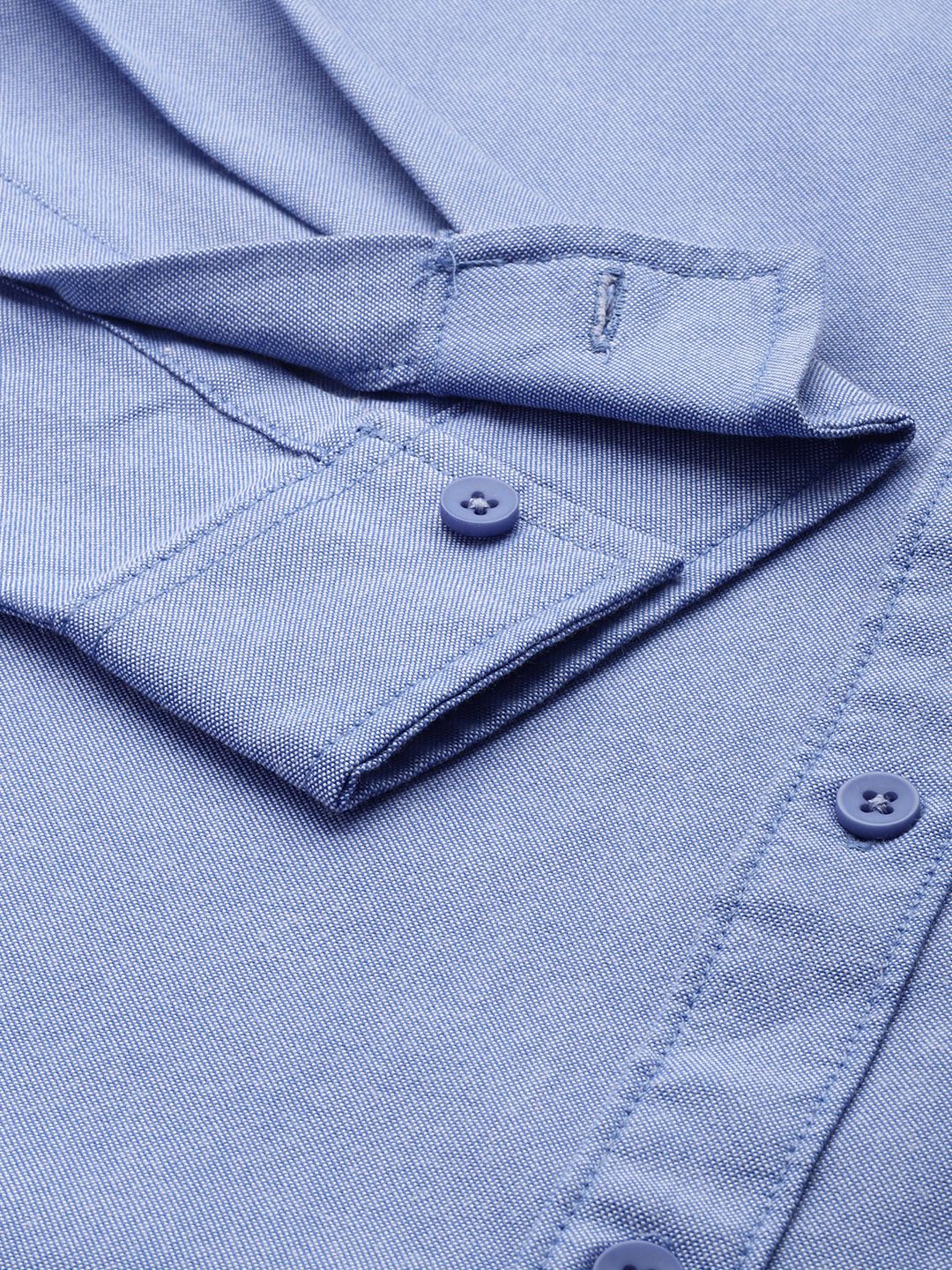 Men's Purple Slim Fit Solid Casual Shirt - Image 6