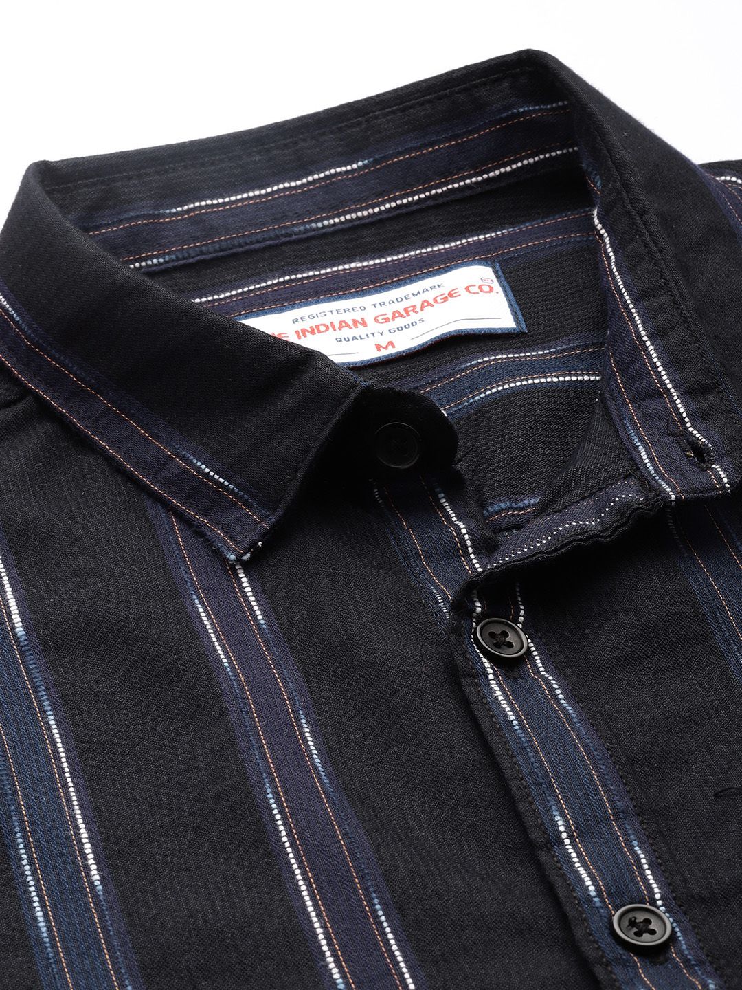 Men's Purple Slim Fit Striped Casual Shirt - Image 5