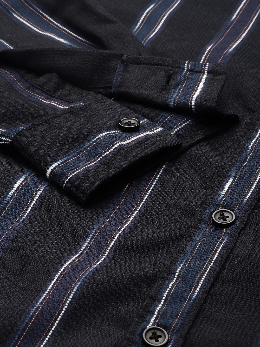 Men's Purple Slim Fit Striped Casual Shirt - Image 6